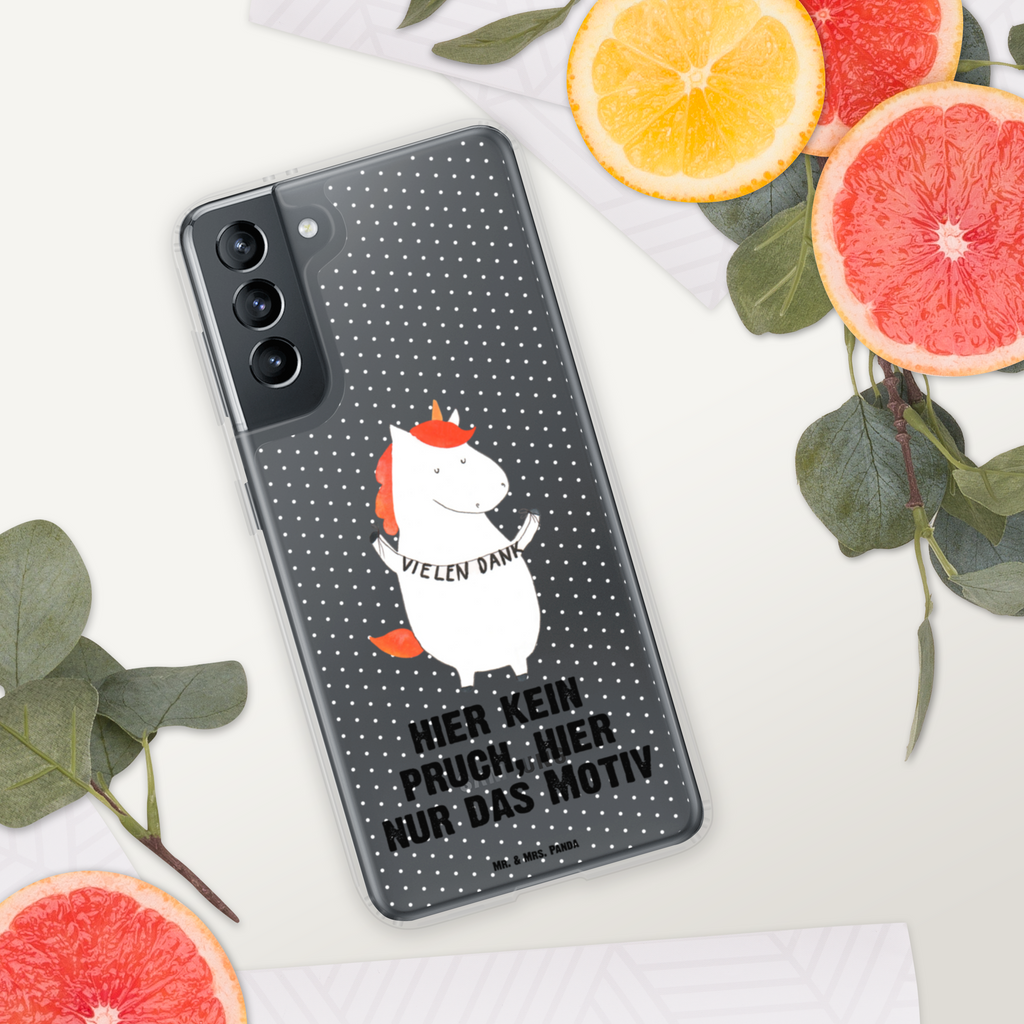Handyhülle Einhorn Vielen Dank Danke, vielen Dank, Einhorn, Einhörner, Dankeschön, Danksagung, Handyhülle, Handycover, Transparente Handyhülle, Flexible Handyhülle, Handyschutz, Transparent, Durchsichtig, Schutzhülle für Handy, Stilvolle Handyhülle, Robuste Handyhülle, Schutz vor Kratzern, Schützende Handyhülle  Einhorn, Einhörner, Einhorn Deko, Pegasus, Unicorn