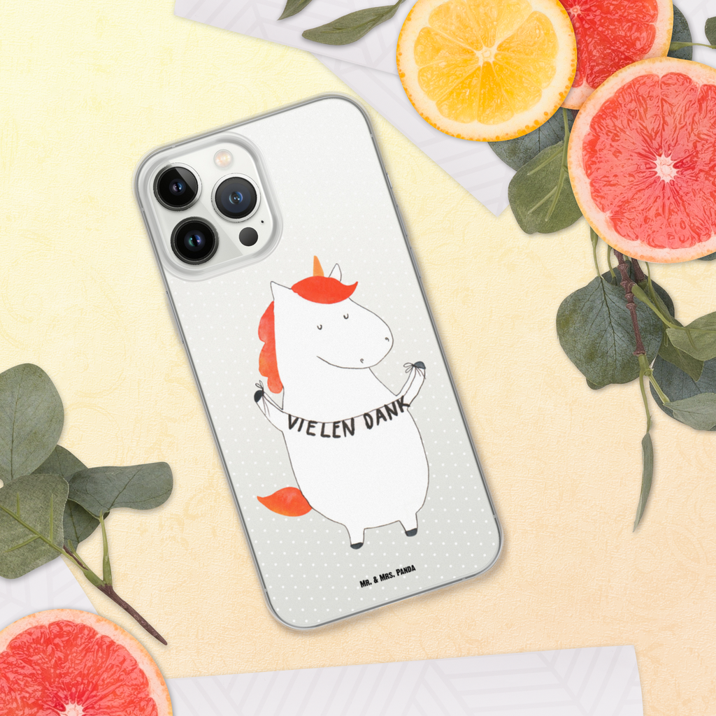 Handyhülle Einhorn Vielen Dank Danke, vielen Dank, Einhorn, Einhörner, Dankeschön, Danksagung, Handyhülle, Handycover, Transparente Handyhülle, Flexible Handyhülle, Handyschutz, Transparent, Durchsichtig, Schutzhülle für Handy, Stilvolle Handyhülle, Robuste Handyhülle, Schutz vor Kratzern, Schützende Handyhülle  Einhorn, Einhörner, Einhorn Deko, Pegasus, Unicorn