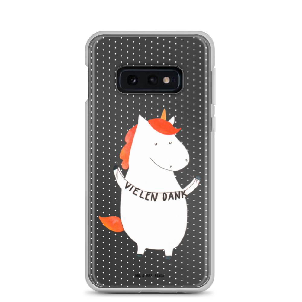 Handyhülle Einhorn Vielen Dank Danke, vielen Dank, Einhorn, Einhörner, Dankeschön, Danksagung, Handyhülle, Handycover, Transparente Handyhülle, Flexible Handyhülle, Handyschutz, Transparent, Durchsichtig, Schutzhülle für Handy, Stilvolle Handyhülle, Robuste Handyhülle, Schutz vor Kratzern, Schützende Handyhülle  Einhorn, Einhörner, Einhorn Deko, Pegasus, Unicorn