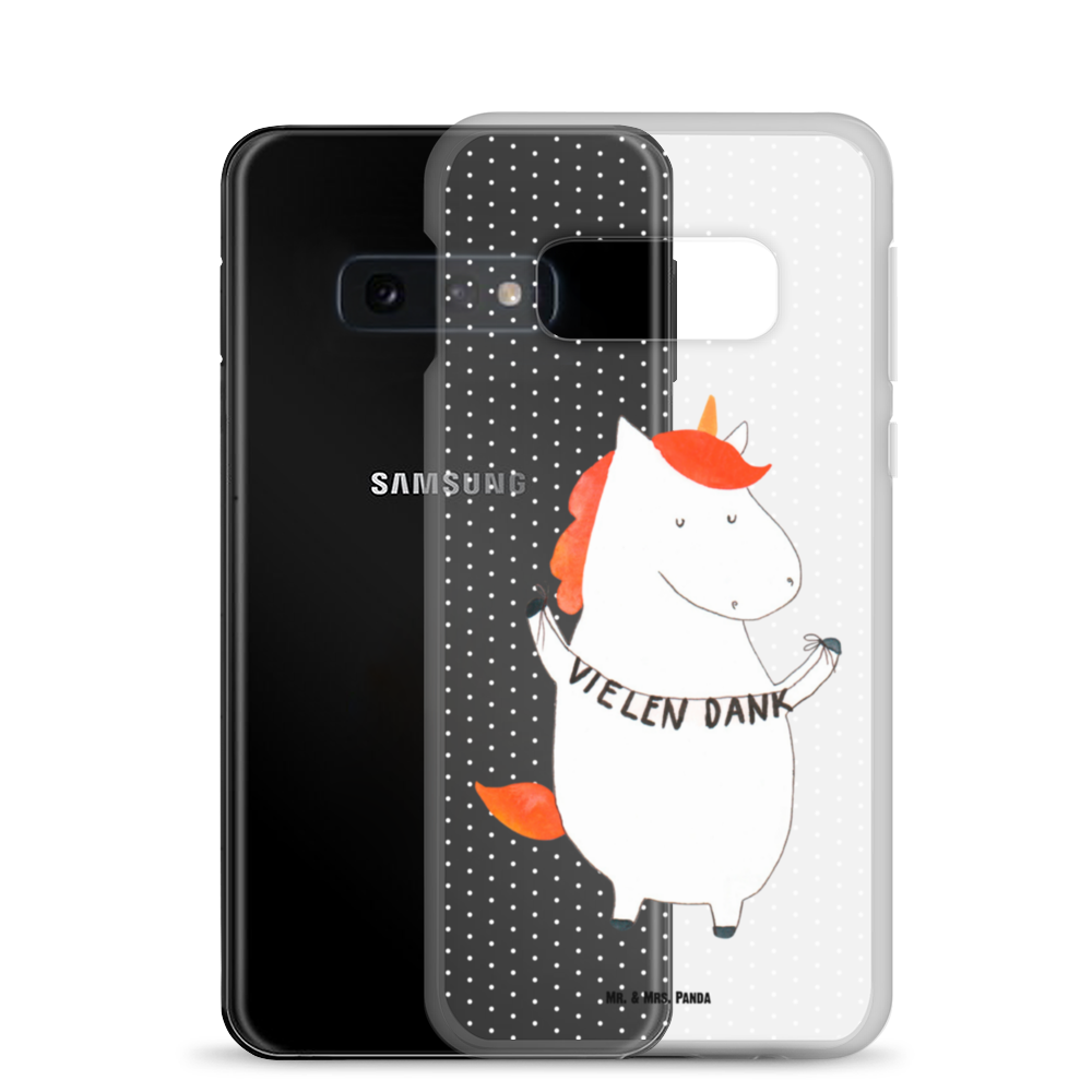 Handyhülle Einhorn Vielen Dank Danke, vielen Dank, Einhorn, Einhörner, Dankeschön, Danksagung, Handyhülle, Handycover, Transparente Handyhülle, Flexible Handyhülle, Handyschutz, Transparent, Durchsichtig, Schutzhülle für Handy, Stilvolle Handyhülle, Robuste Handyhülle, Schutz vor Kratzern, Schützende Handyhülle  Einhorn, Einhörner, Einhorn Deko, Pegasus, Unicorn