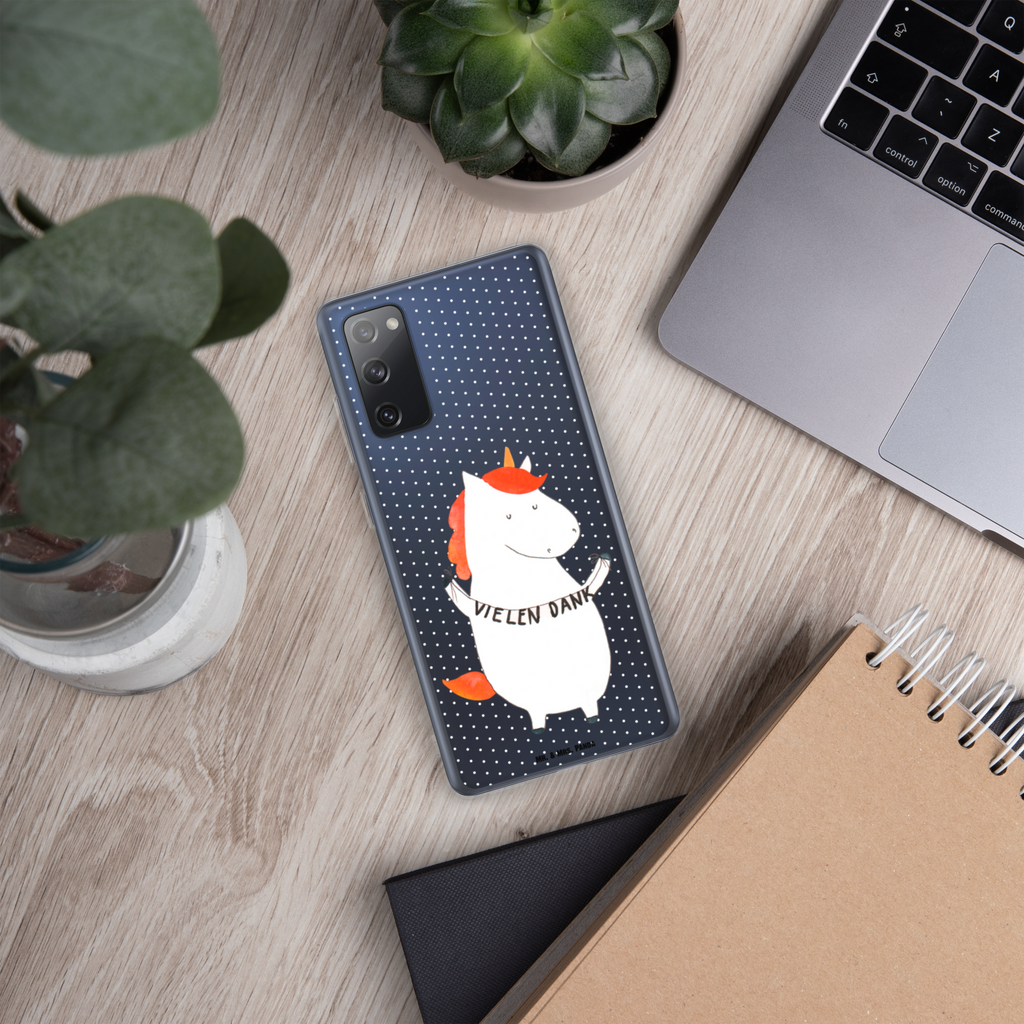 Handyhülle Einhorn Vielen Dank Danke, vielen Dank, Einhorn, Einhörner, Dankeschön, Danksagung, Handyhülle, Handycover, Transparente Handyhülle, Flexible Handyhülle, Handyschutz, Transparent, Durchsichtig, Schutzhülle für Handy, Stilvolle Handyhülle, Robuste Handyhülle, Schutz vor Kratzern, Schützende Handyhülle  Einhorn, Einhörner, Einhorn Deko, Pegasus, Unicorn