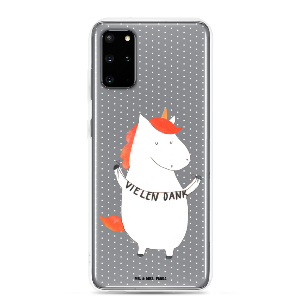 Handyhülle Einhorn Vielen Dank Danke, vielen Dank, Einhorn, Einhörner, Dankeschön, Danksagung, Handyhülle, Handycover, Transparente Handyhülle, Flexible Handyhülle, Handyschutz, Transparent, Durchsichtig, Schutzhülle für Handy, Stilvolle Handyhülle, Robuste Handyhülle, Schutz vor Kratzern, Schützende Handyhülle  Einhorn, Einhörner, Einhorn Deko, Pegasus, Unicorn