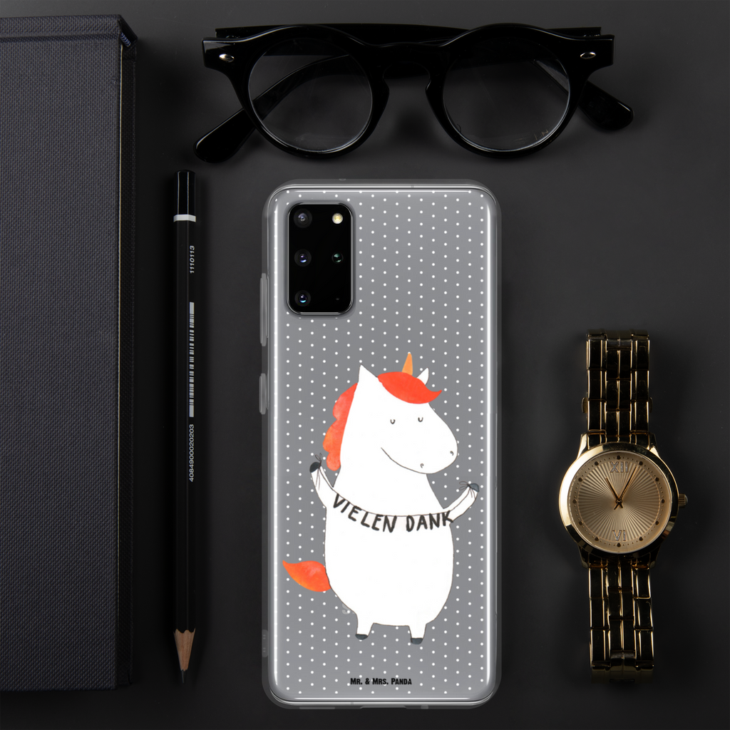 Handyhülle Einhorn Vielen Dank Danke, vielen Dank, Einhorn, Einhörner, Dankeschön, Danksagung, Handyhülle, Handycover, Transparente Handyhülle, Flexible Handyhülle, Handyschutz, Transparent, Durchsichtig, Schutzhülle für Handy, Stilvolle Handyhülle, Robuste Handyhülle, Schutz vor Kratzern, Schützende Handyhülle  Einhorn, Einhörner, Einhorn Deko, Pegasus, Unicorn