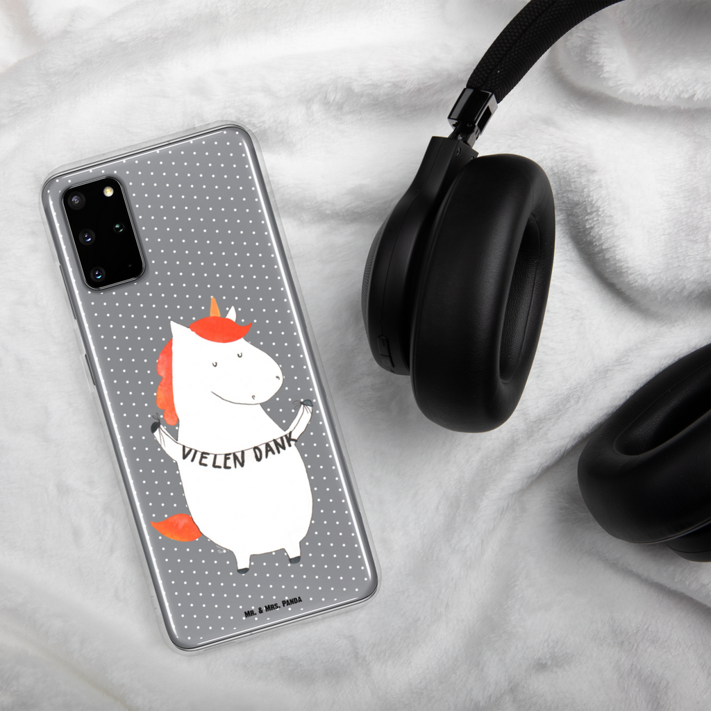 Handyhülle Einhorn Vielen Dank Danke, vielen Dank, Einhorn, Einhörner, Dankeschön, Danksagung, Handyhülle, Handycover, Transparente Handyhülle, Flexible Handyhülle, Handyschutz, Transparent, Durchsichtig, Schutzhülle für Handy, Stilvolle Handyhülle, Robuste Handyhülle, Schutz vor Kratzern, Schützende Handyhülle  Einhorn, Einhörner, Einhorn Deko, Pegasus, Unicorn