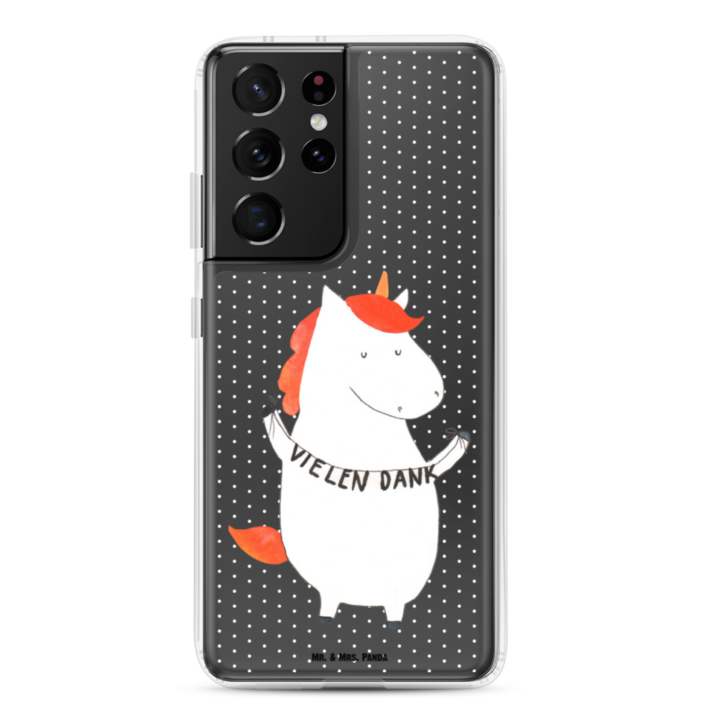 Handyhülle Einhorn Vielen Dank Danke, vielen Dank, Einhorn, Einhörner, Dankeschön, Danksagung, Handyhülle, Handycover, Transparente Handyhülle, Flexible Handyhülle, Handyschutz, Transparent, Durchsichtig, Schutzhülle für Handy, Stilvolle Handyhülle, Robuste Handyhülle, Schutz vor Kratzern, Schützende Handyhülle  Einhorn, Einhörner, Einhorn Deko, Pegasus, Unicorn