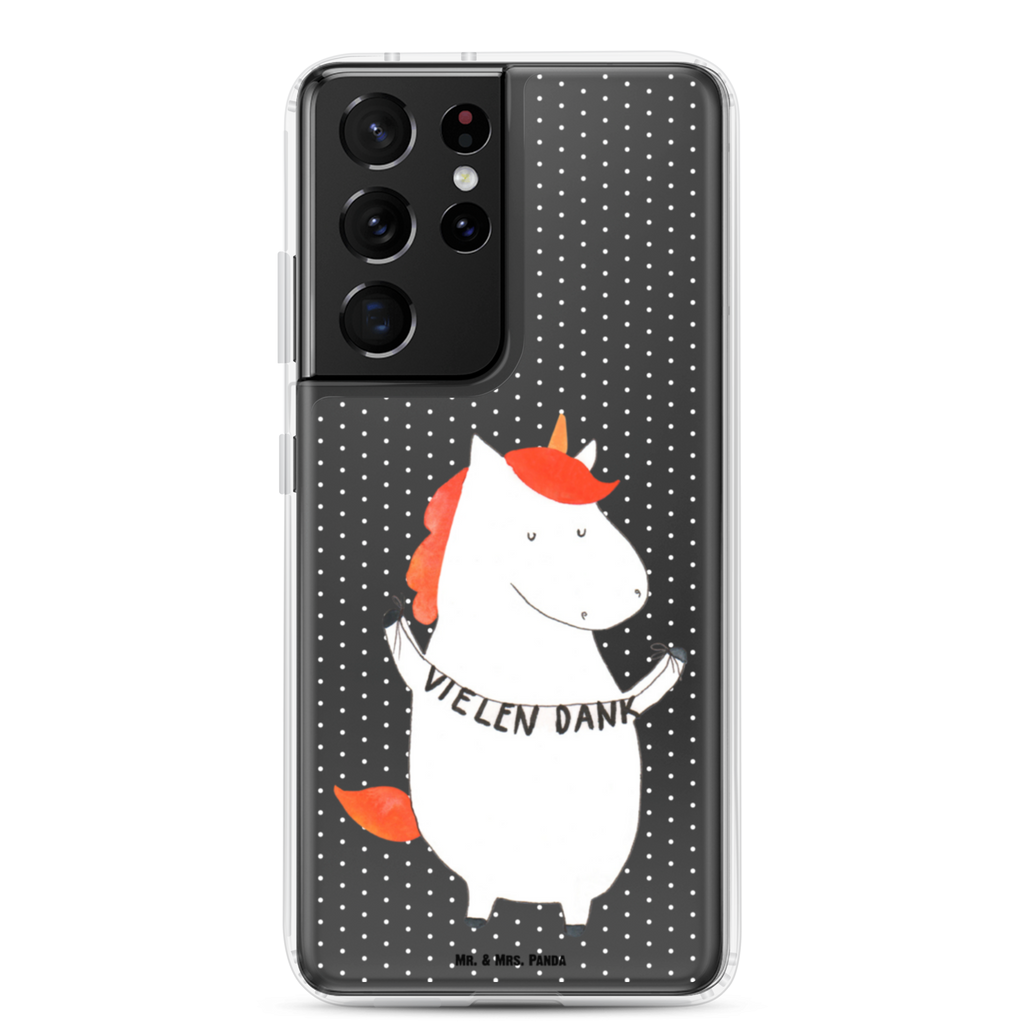 Handyhülle Einhorn Vielen Dank Danke, vielen Dank, Einhorn, Einhörner, Dankeschön, Danksagung, Handyhülle, Handycover, Transparente Handyhülle, Flexible Handyhülle, Handyschutz, Transparent, Durchsichtig, Schutzhülle für Handy, Stilvolle Handyhülle, Robuste Handyhülle, Schutz vor Kratzern, Schützende Handyhülle  Einhorn, Einhörner, Einhorn Deko, Pegasus, Unicorn