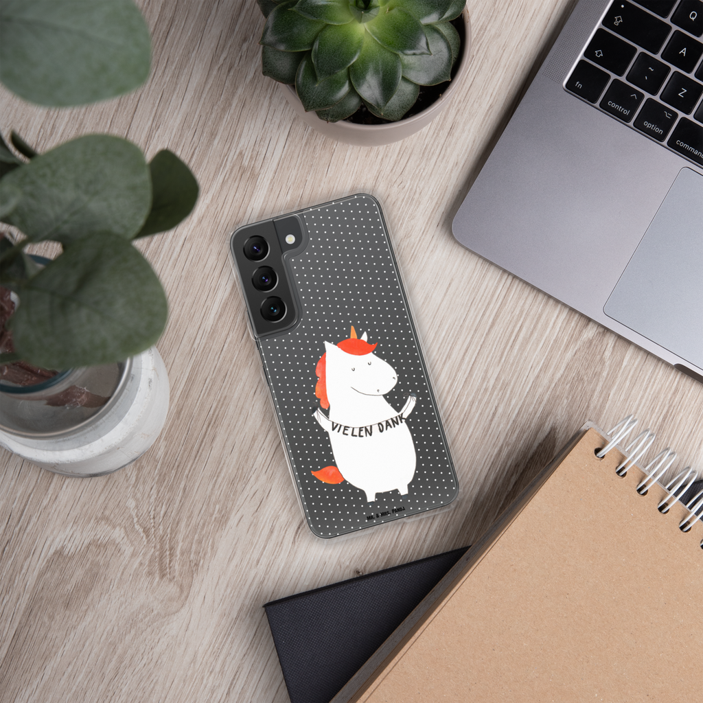 Handyhülle Einhorn Vielen Dank Danke, vielen Dank, Einhorn, Einhörner, Dankeschön, Danksagung, Handyhülle, Handycover, Transparente Handyhülle, Flexible Handyhülle, Handyschutz, Transparent, Durchsichtig, Schutzhülle für Handy, Stilvolle Handyhülle, Robuste Handyhülle, Schutz vor Kratzern, Schützende Handyhülle  Einhorn, Einhörner, Einhorn Deko, Pegasus, Unicorn