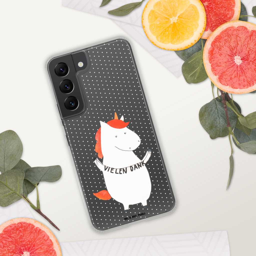 Handyhülle Einhorn Vielen Dank Danke, vielen Dank, Einhorn, Einhörner, Dankeschön, Danksagung, Handyhülle, Handycover, Transparente Handyhülle, Flexible Handyhülle, Handyschutz, Transparent, Durchsichtig, Schutzhülle für Handy, Stilvolle Handyhülle, Robuste Handyhülle, Schutz vor Kratzern, Schützende Handyhülle  Einhorn, Einhörner, Einhorn Deko, Pegasus, Unicorn