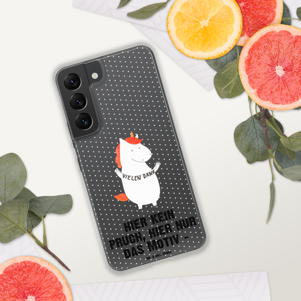 Handyhülle Einhorn Vielen Dank Danke, vielen Dank, Einhorn, Einhörner, Dankeschön, Danksagung, Handyhülle, Handycover, Transparente Handyhülle, Flexible Handyhülle, Handyschutz, Transparent, Durchsichtig, Schutzhülle für Handy, Stilvolle Handyhülle, Robuste Handyhülle, Schutz vor Kratzern, Schützende Handyhülle  Einhorn, Einhörner, Einhorn Deko, Pegasus, Unicorn