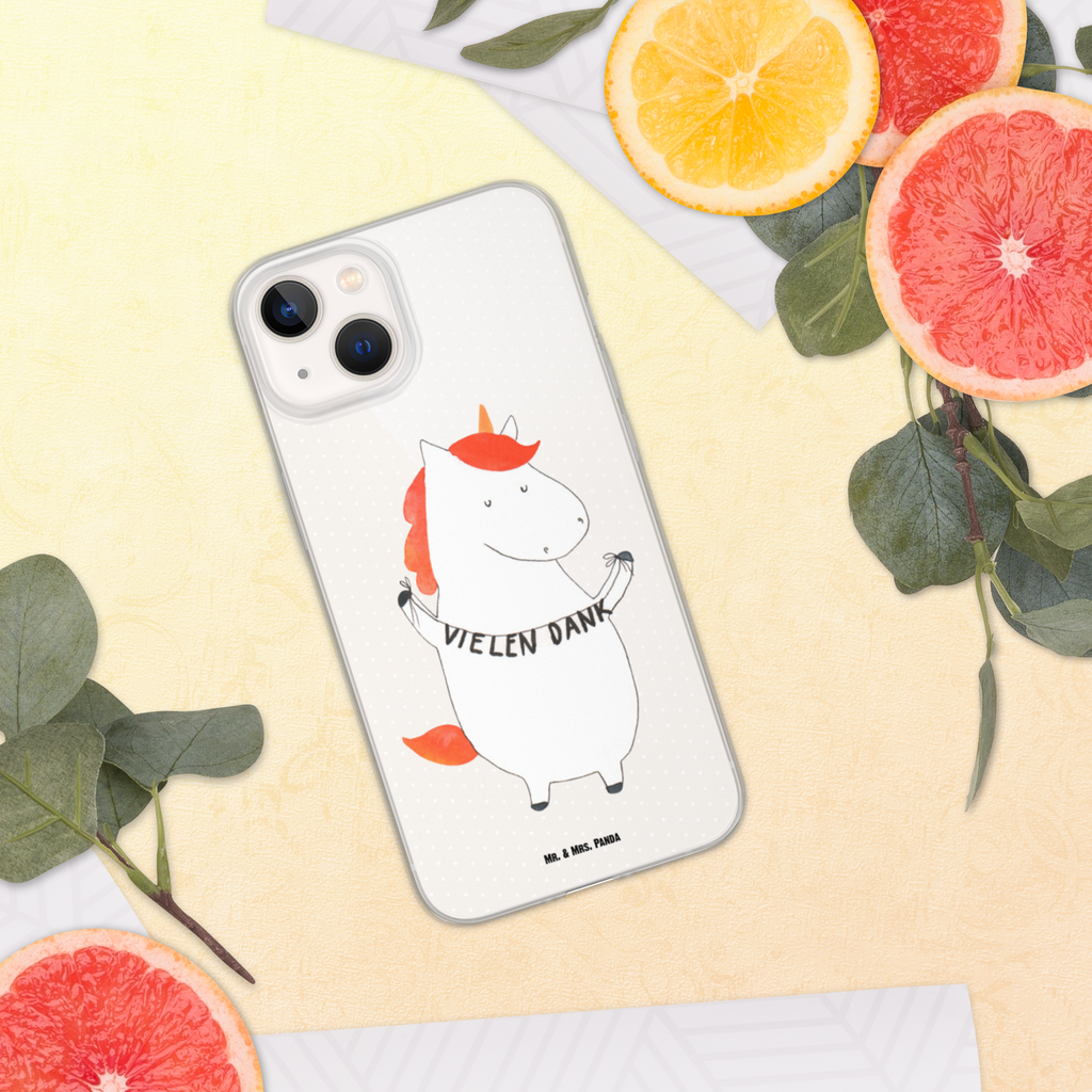 Handyhülle Einhorn Vielen Dank Danke, vielen Dank, Einhorn, Einhörner, Dankeschön, Danksagung, Handyhülle, Handycover, Transparente Handyhülle, Flexible Handyhülle, Handyschutz, Transparent, Durchsichtig, Schutzhülle für Handy, Stilvolle Handyhülle, Robuste Handyhülle, Schutz vor Kratzern, Schützende Handyhülle  Einhorn, Einhörner, Einhorn Deko, Pegasus, Unicorn