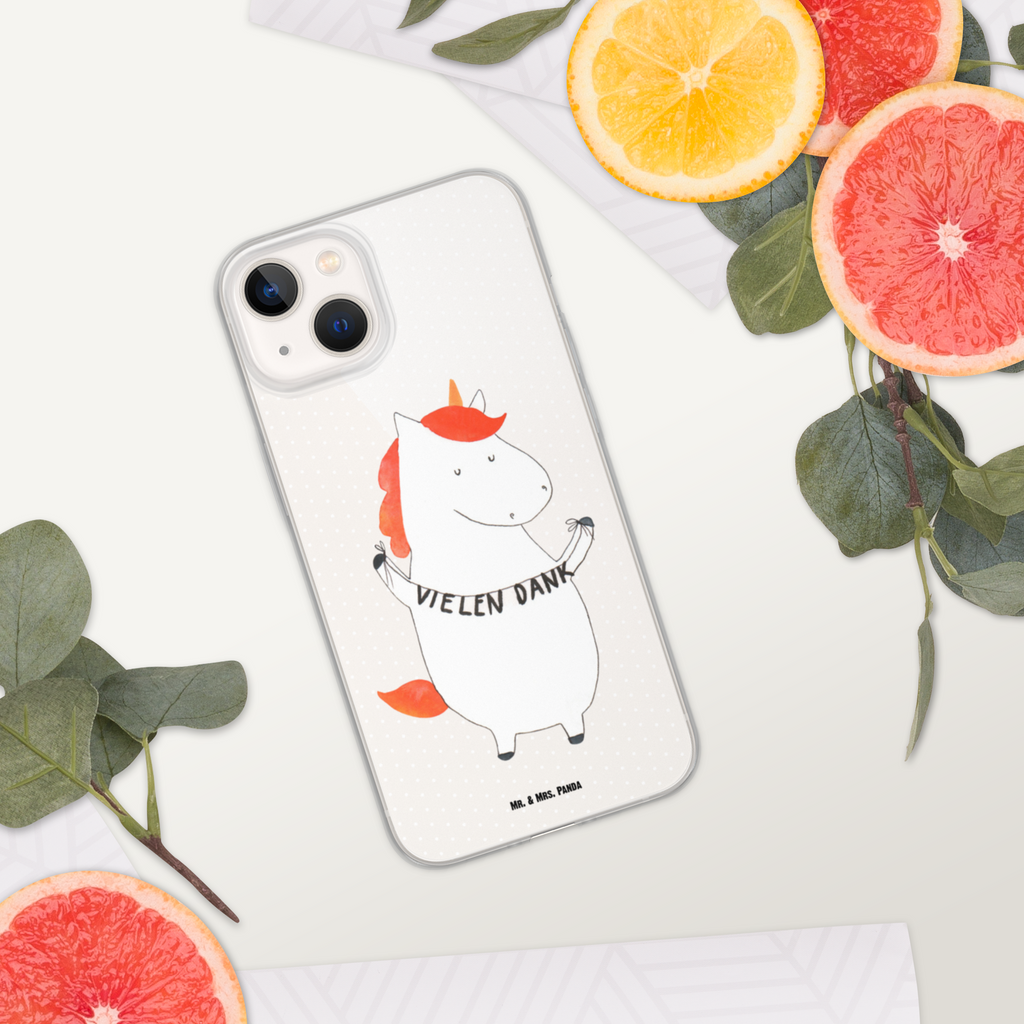 Handyhülle Einhorn Vielen Dank Danke, vielen Dank, Einhorn, Einhörner, Dankeschön, Danksagung, Handyhülle, Handycover, Transparente Handyhülle, Flexible Handyhülle, Handyschutz, Transparent, Durchsichtig, Schutzhülle für Handy, Stilvolle Handyhülle, Robuste Handyhülle, Schutz vor Kratzern, Schützende Handyhülle  Einhorn, Einhörner, Einhorn Deko, Pegasus, Unicorn