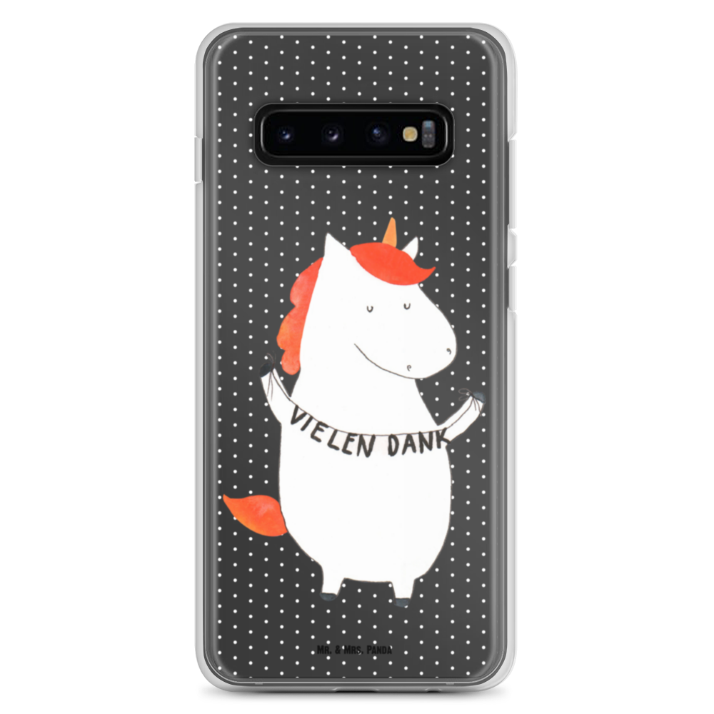 Handyhülle Einhorn Vielen Dank Danke, vielen Dank, Einhorn, Einhörner, Dankeschön, Danksagung, Handyhülle, Handycover, Transparente Handyhülle, Flexible Handyhülle, Handyschutz, Transparent, Durchsichtig, Schutzhülle für Handy, Stilvolle Handyhülle, Robuste Handyhülle, Schutz vor Kratzern, Schützende Handyhülle  Einhorn, Einhörner, Einhorn Deko, Pegasus, Unicorn