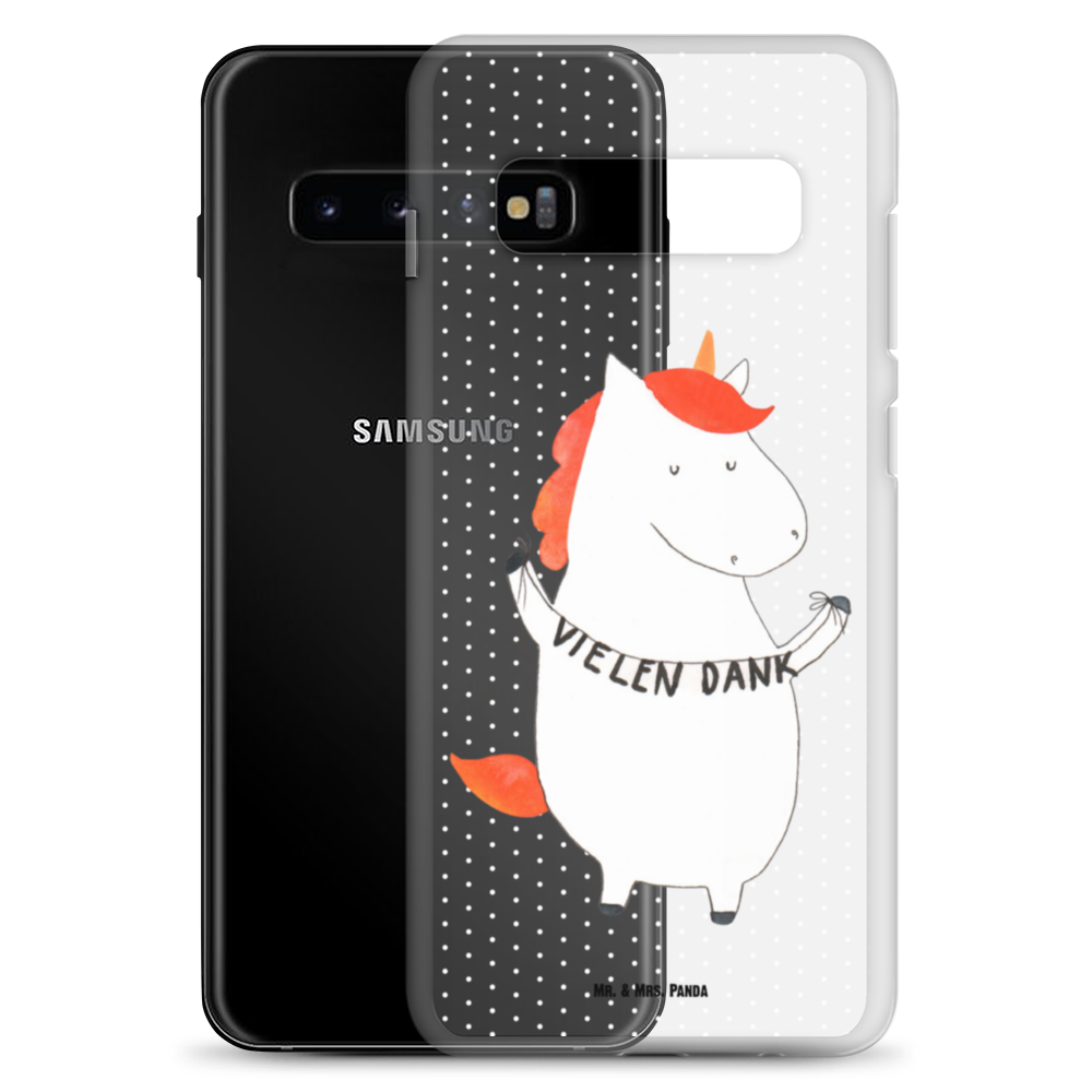 Handyhülle Einhorn Vielen Dank Danke, vielen Dank, Einhorn, Einhörner, Dankeschön, Danksagung, Handyhülle, Handycover, Transparente Handyhülle, Flexible Handyhülle, Handyschutz, Transparent, Durchsichtig, Schutzhülle für Handy, Stilvolle Handyhülle, Robuste Handyhülle, Schutz vor Kratzern, Schützende Handyhülle  Einhorn, Einhörner, Einhorn Deko, Pegasus, Unicorn