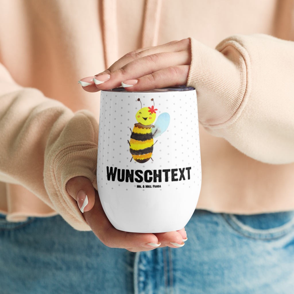 Personalisierter Weinbecher Biene Happy Personalisierter Weinbecher, Personalisierter Glühwein Becher, Heißgetränke, Personalisierter Trinkbecher, Personalisierter Weinkelch, Personalisiertes Weingläser, hochwertiger Weinbecher, Weinbecher Reisen, Weinbecher unterwegs, Personalisertes Sommerglas, mit Namen, Wunschtext, Personalisierung, selbst bedrucken, Personalisiertes Weinglas, Biene, Wespe, Hummel