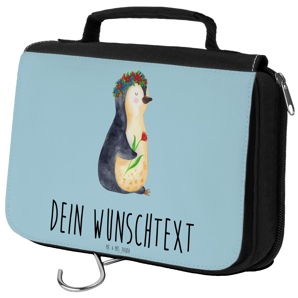 Personalisierter Kulturbeutel Pinguin Blumenkranz Personalisierter Kulturbeutel, Personalisierte Waschtasche, Personalisierte Kosmetiktasche, Damen, Herren, Personalisierte Aufbewahrungstasche, Personalisierte Schminktasche, Personalisierter Kosmetikbeutel, Personalisierter Organizer, Personalisierte Kulturtasche, Personalisierte Schminkutensil, Personalisierung, Wunschtext, Wunschname, Selbst bedrucken, Kulturbeutel mit Namen, Pinguin, Pinguine, Blumenkranz, Universum, Leben, Wünsche, Ziele, Lebensziele, Motivation, Lebenslust, Liebeskummer, Geschenkidee