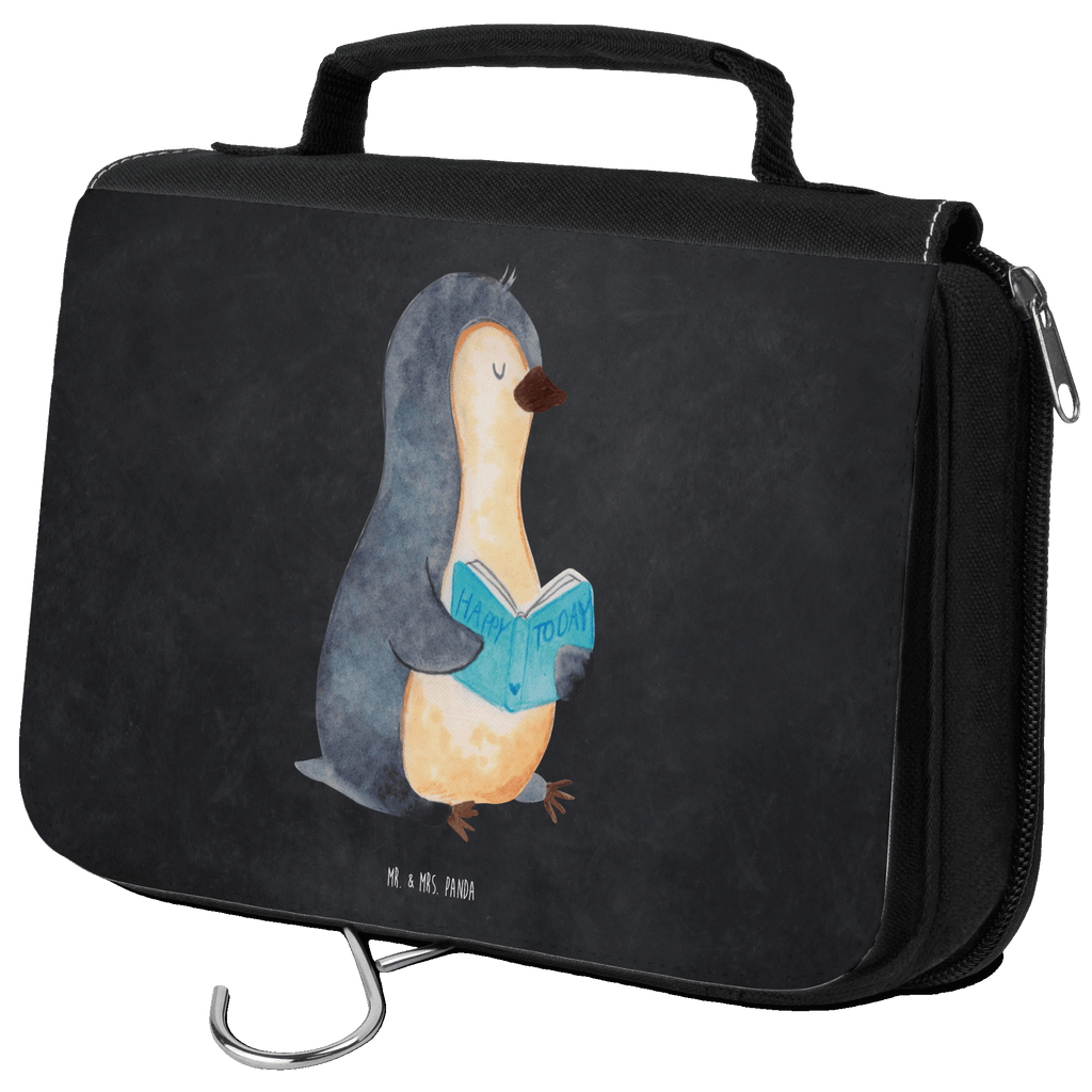 Kulturbeutel Pinguin Buch Kulturbeutel, Zum Aufhängen, Waschtasche, Kosmetiktasche, Damen, Herren, Aufbewahrungstasche, Schminktasche, Kosmetikbeutel, Organizer, Kulturtasche, Schminkutensil, Pinguin, Pinguine, Buch, Lesen, Bücherwurm, Nichtstun, Faulenzen, Ferien, Urlaub, Freizeit