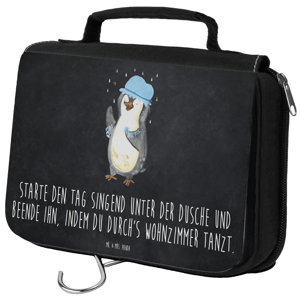Kulturbeutel Pinguin duscht Kulturbeutel, Zum Aufhängen, Waschtasche, Kosmetiktasche, Damen, Herren, Aufbewahrungstasche, Schminktasche, Kosmetikbeutel, Organizer, Kulturtasche, Schminkutensil, Pinguin, Pinguine, Dusche, duschen, Lebensmotto, Motivation, Neustart, Neuanfang, glücklich sein