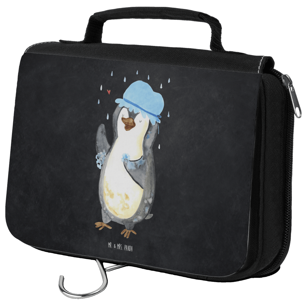 Kulturbeutel Pinguin duscht Kulturbeutel, Zum Aufhängen, Waschtasche, Kosmetiktasche, Damen, Herren, Aufbewahrungstasche, Schminktasche, Kosmetikbeutel, Organizer, Kulturtasche, Schminkutensil, Pinguin, Pinguine, Dusche, duschen, Lebensmotto, Motivation, Neustart, Neuanfang, glücklich sein