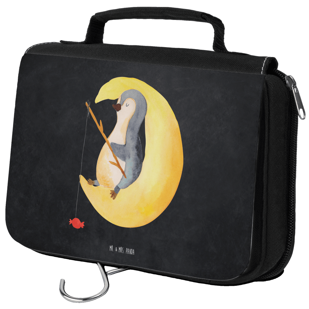 Kulturbeutel Pinguin Mond Kulturbeutel, Zum Aufhängen, Waschtasche, Kosmetiktasche, Damen, Herren, Aufbewahrungstasche, Schminktasche, Kosmetikbeutel, Organizer, Kulturtasche, Schminkutensil, Pinguin, Pinguine, Spruch, schlafen, Nachtruhe, Einschlafen, Schlafzimmer, Schlafstörungen, Gästezimmer