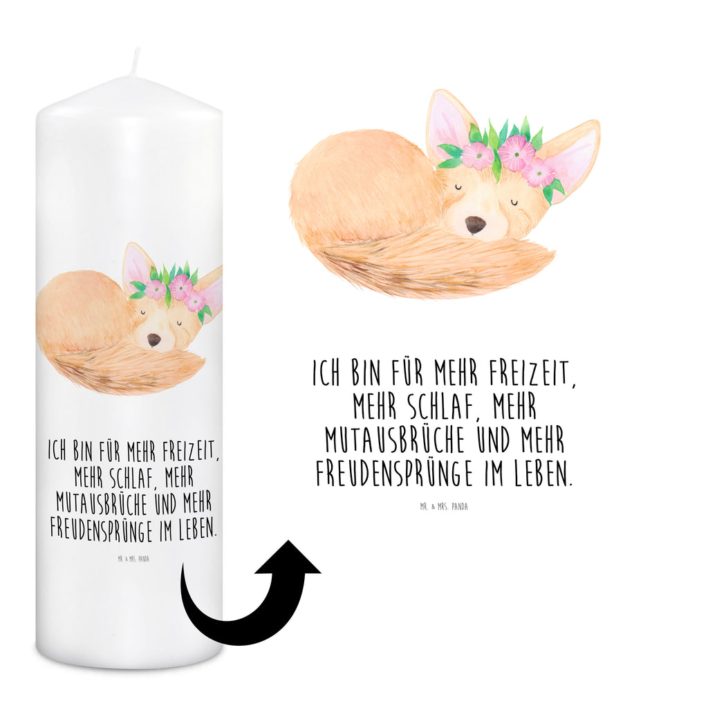 Kerze Wüstenfuchs Blumenkranz Kerze, Taufkerze, Kommunionskerze, Geburtstagskerze, Geschenk Kerze, Taufgeschenk Kerze, Kerze mit Druck, Besondere Kerze, Geschenkidee Kerze, Kerze für Kommunion, Geburtstag Kerze, Kommunion Kerze, Afrika, Wildtiere, Wüste, Wüstenfuchs, Blumen, Blumenkranz, Glücklich