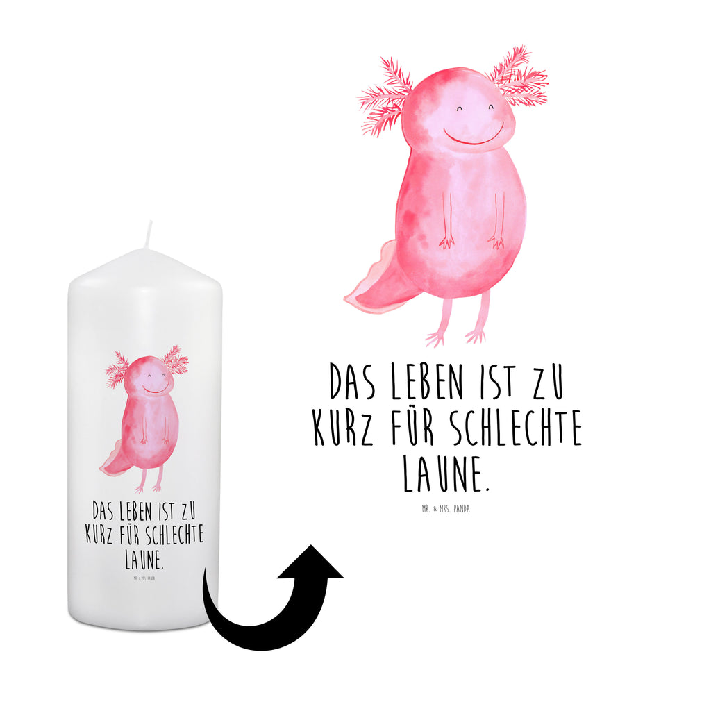 Kerze Axolotl glücklich Kerze, Taufkerze, Kommunionskerze, Geburtstagskerze, Geschenk Kerze, Taufgeschenk Kerze, Kerze mit Druck, Besondere Kerze, Geschenkidee Kerze, Kerze für Kommunion, Geburtstag Kerze, Kommunion Kerze, Axolotl, Molch, Axolot, Schwanzlurch, Lurch, Lurche, Motivation, gute Laune