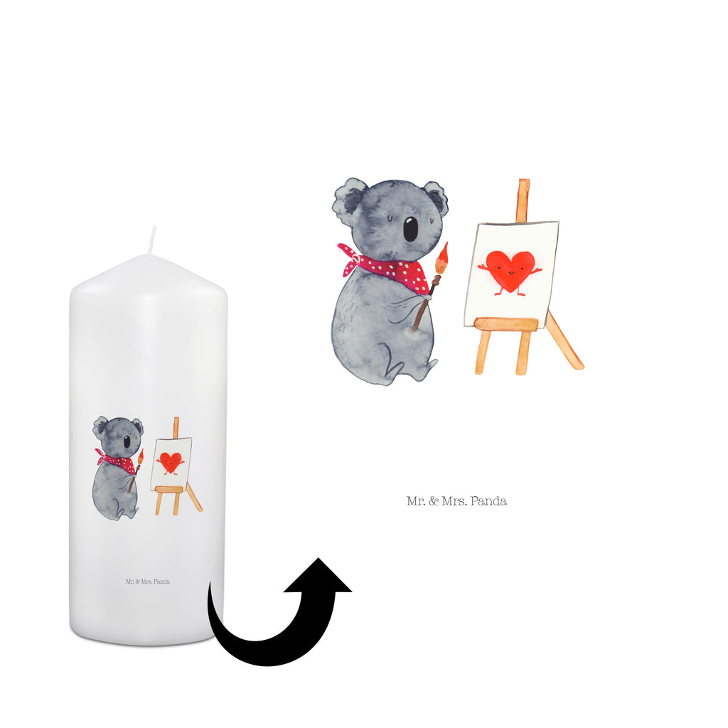 Kerze Koala Künstler Kerze, Taufkerze, Kommunionskerze, Geburtstagskerze, Geschenk Kerze, Taufgeschenk Kerze, Kerze mit Druck, Besondere Kerze, Geschenkidee Kerze, Kerze für Kommunion, Geburtstag Kerze, Kommunion Kerze, Koala, Koalabär, Liebe, Liebensbeweis, Liebesgeschenk, Gefühle, Künstler, zeichnen