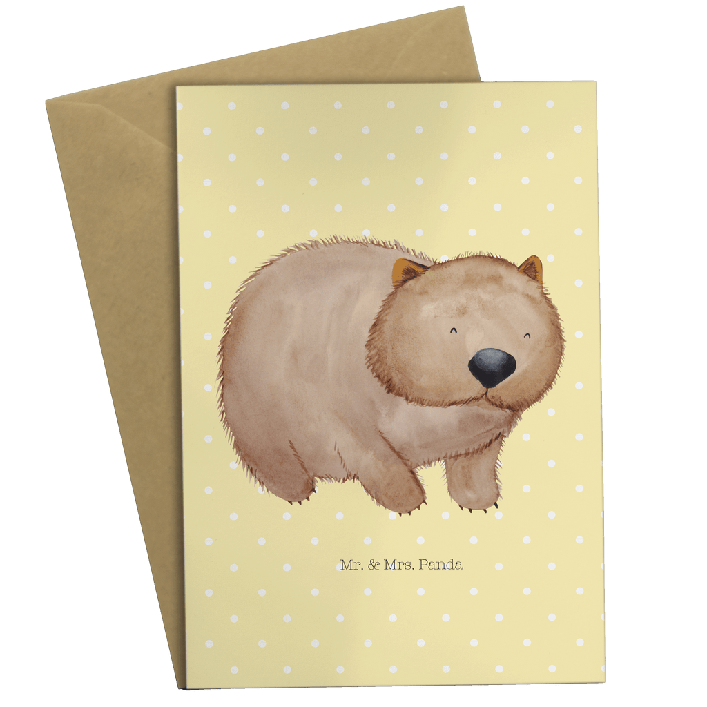 Grußkarte Wombat Klappkarte, Einladungskarte, Glückwunschkarte, Hochzeitskarte, Geburtstagskarte, Karte, Tiermotive, Gute Laune, lustige Sprüche, Tiere, Wombat, Das Leben ist schön, Motivation, Spruch, Australien