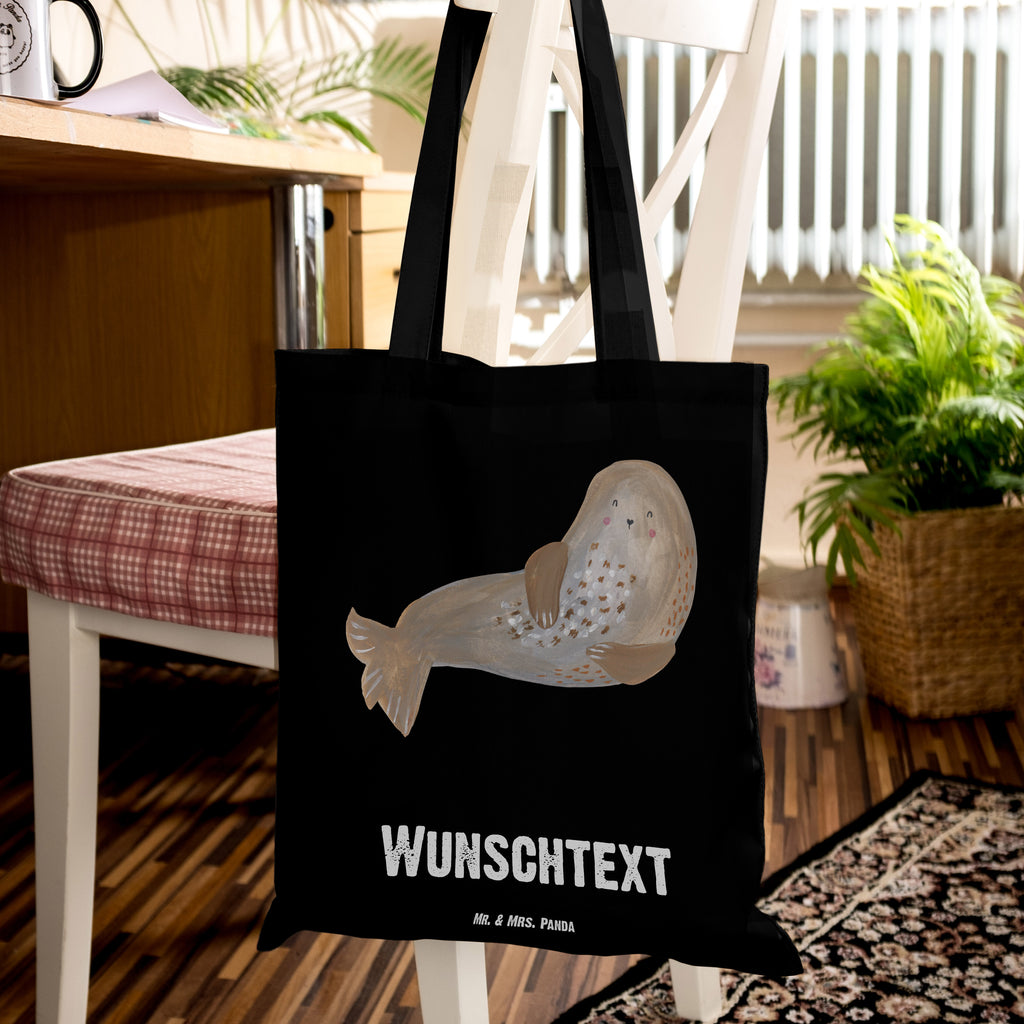 Personalisierte Tragetasche Robbe lachend Personalisierte Beuteltasche, Personalisierter Beutel, Personalisierte Einkaufstasche, Personalisierter Jutebeutel, Personalisierter Stoffbeutel, Tragetasche mit Namen, Einkaufstasche mit Namen, Stoffbeutel mit Namen, Personalisierte Tasche, Personalisierte Jutetasche, Personalisierte Kindergartentasche, Tiermotive, Gute Laune, lustige Sprüche, Tiere, Robbe, Robben, Seehund, Strand, Meerestier, Ostsee, Nordsee