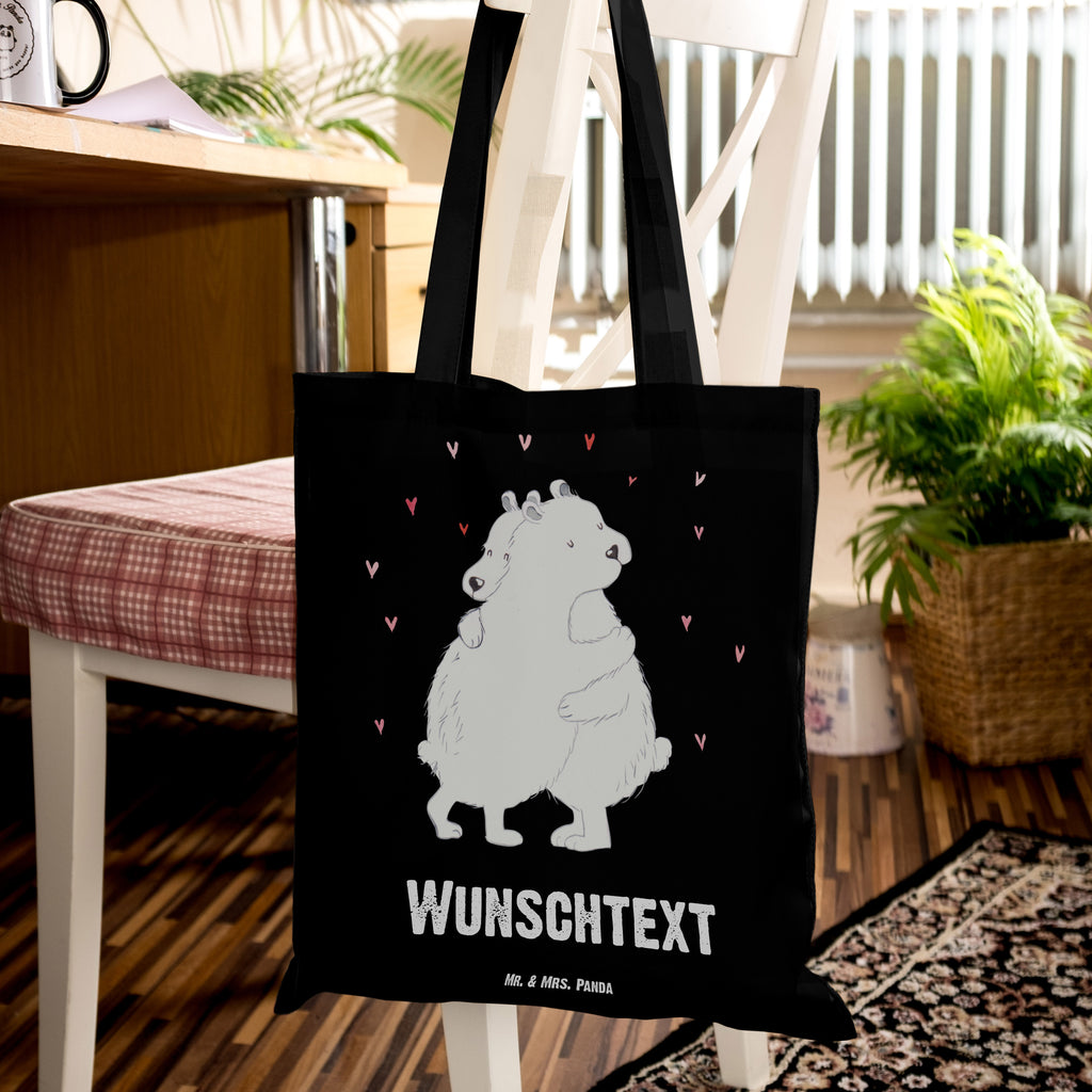 Personalisierte Tragetasche Eisbär Umarmen Personalisierte Beuteltasche, Personalisierter Beutel, Personalisierte Einkaufstasche, Personalisierter Jutebeutel, Personalisierter Stoffbeutel, Tragetasche mit Namen, Einkaufstasche mit Namen, Stoffbeutel mit Namen, Personalisierte Tasche, Personalisierte Jutetasche, Personalisierte Kindergartentasche, Tiermotive, Gute Laune, lustige Sprüche, Tiere