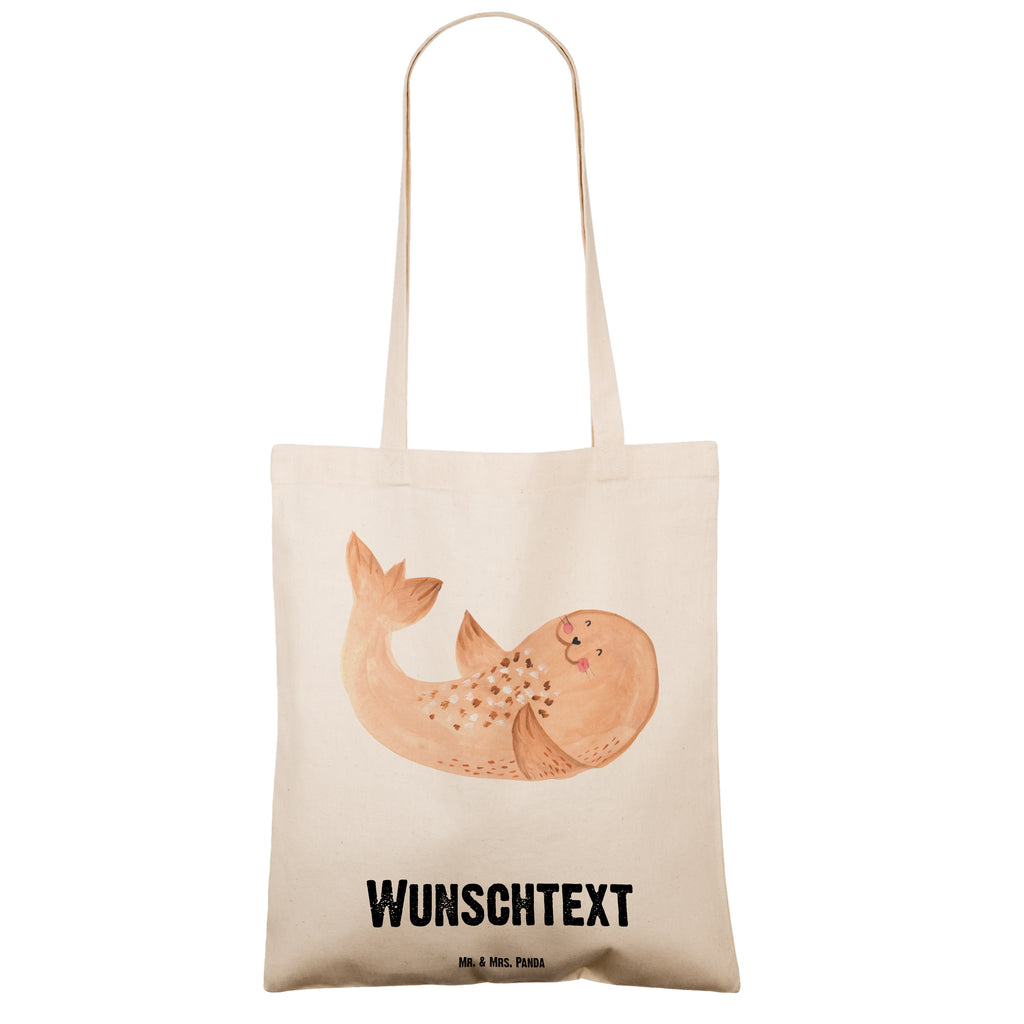 Personalisierte Tragetasche Robbe liegend Personalisierte Beuteltasche, Personalisierter Beutel, Personalisierte Einkaufstasche, Personalisierter Jutebeutel, Personalisierter Stoffbeutel, Tragetasche mit Namen, Einkaufstasche mit Namen, Stoffbeutel mit Namen, Personalisierte Tasche, Personalisierte Jutetasche, Personalisierte Kindergartentasche, süße Tiermotive, gute Laune, lustige Sprüche, Tiere, Robbe, Robben, Seehund, Strand, Meerestier, Ostsee, Nordsee, Lachen, Freude