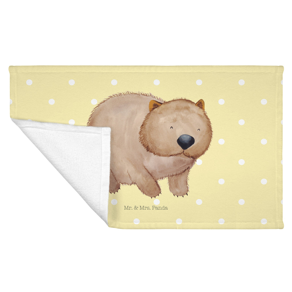 Gäste Handtuch Wombat Gästetuch, Reisehandtuch, Sport Handtuch, Frottier, Kinder Handtuch, süße Tiermotive, gute Laune, lustige Sprüche, Tiere, Wombat, Das Leben ist schön, Motivation, Spruch, Australien