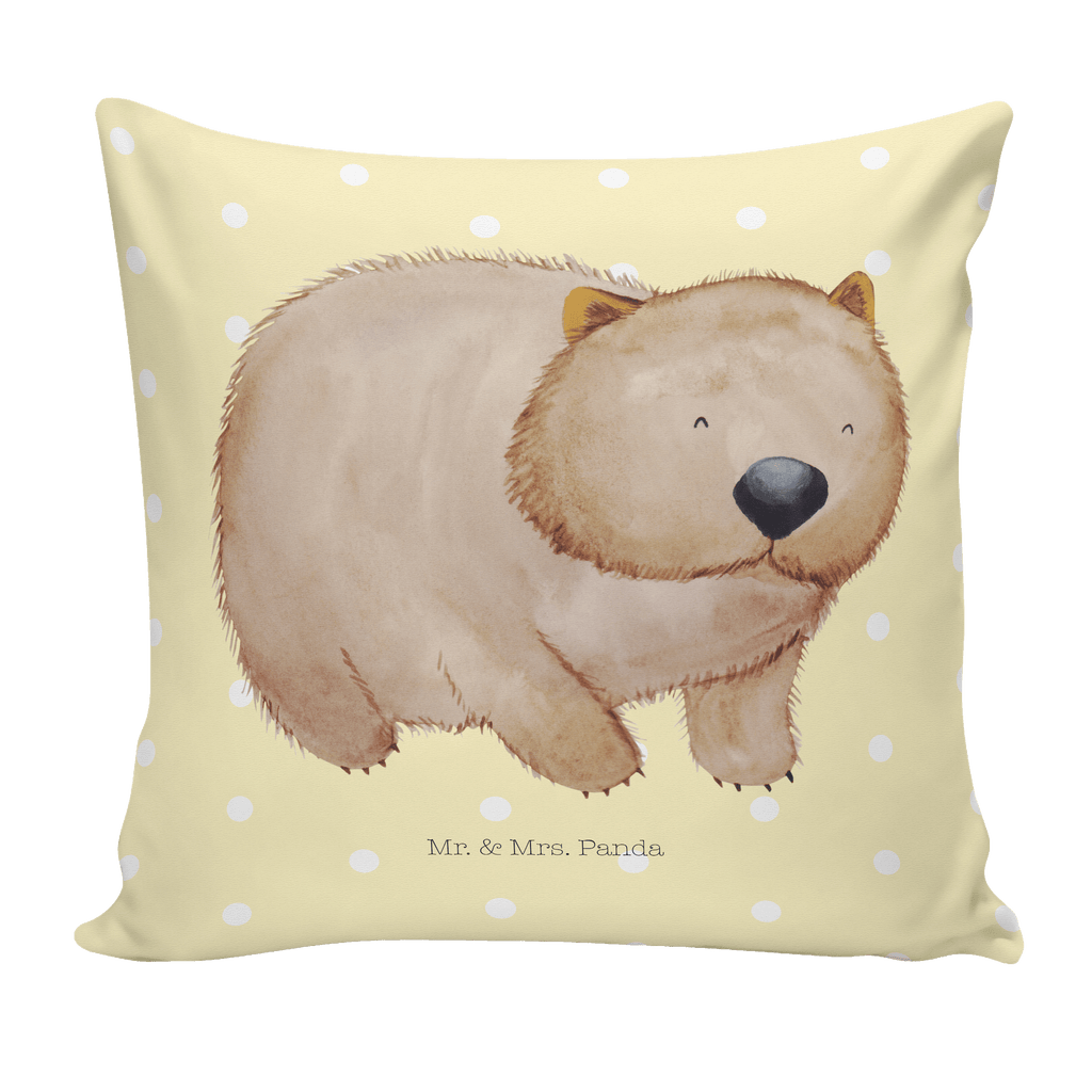 40x40 Kissen Wombat Kissenhülle, Kopfkissen, Sofakissen, Dekokissen, Motivkissen, Tiermotive, Gute Laune, lustige Sprüche, Tiere, Wombat, Das Leben ist schön, Motivation, Spruch, Australien