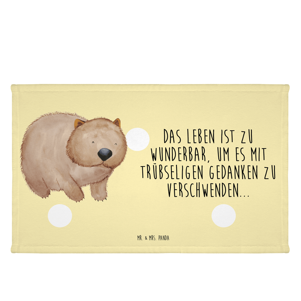 Gäste Handtuch Wombat Gästetuch, Reisehandtuch, Sport Handtuch, Frottier, Kinder Handtuch, süße Tiermotive, gute Laune, lustige Sprüche, Tiere, Wombat, Das Leben ist schön, Motivation, Spruch, Australien