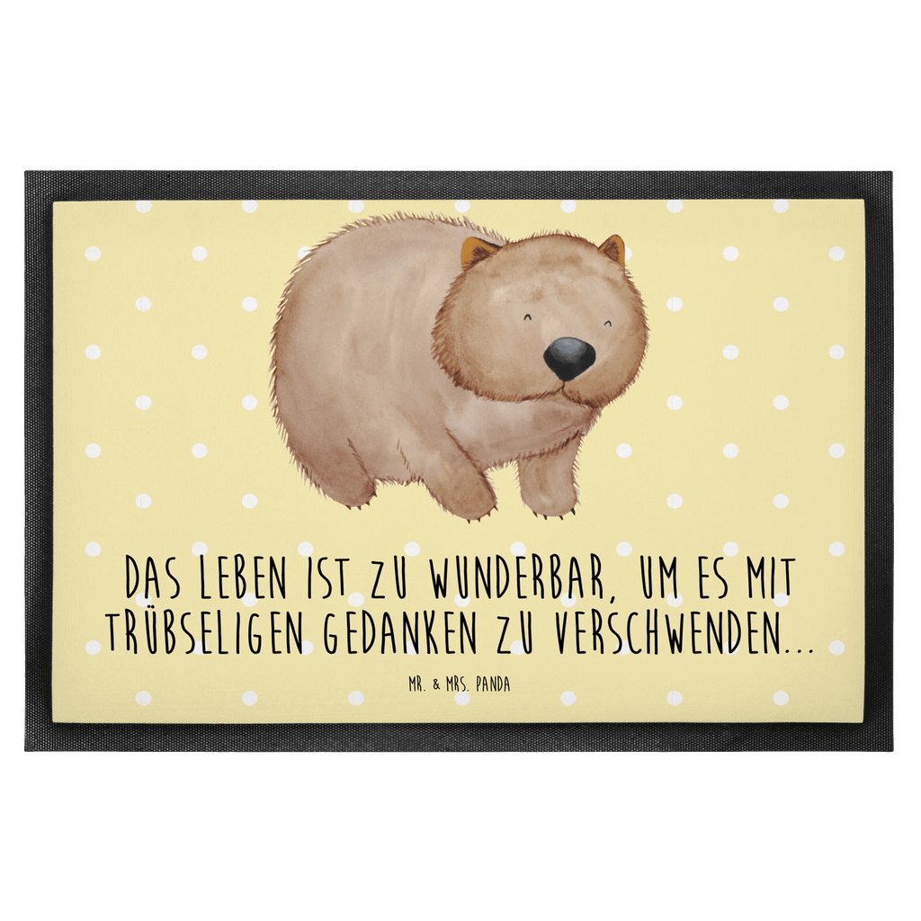 Fußmatte Wombat Türvorleger, Schmutzmatte, Fußabtreter, Matte, Schmutzfänger, Fußabstreifer, Schmutzfangmatte, Türmatte, Motivfußmatte, Haustürmatte, Vorleger, süße Tiermotive, gute Laune, lustige Sprüche, Tiere, Wombat, Das Leben ist schön, Motivation, Spruch, Australien