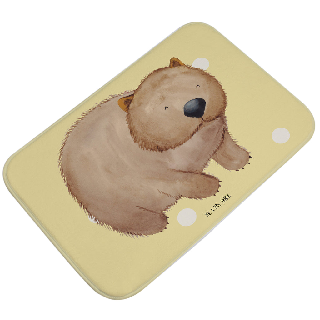 Badvorleger Wombat Badematte, Badteppich, Duschvorleger, Badezimmerteppich, Badezimmermatte, Badvorleger, Duschmatte, Duschteppich, Tiermotive, Gute Laune, lustige Sprüche, Tiere, Wombat, Das Leben ist schön, Motivation, Spruch, Australien