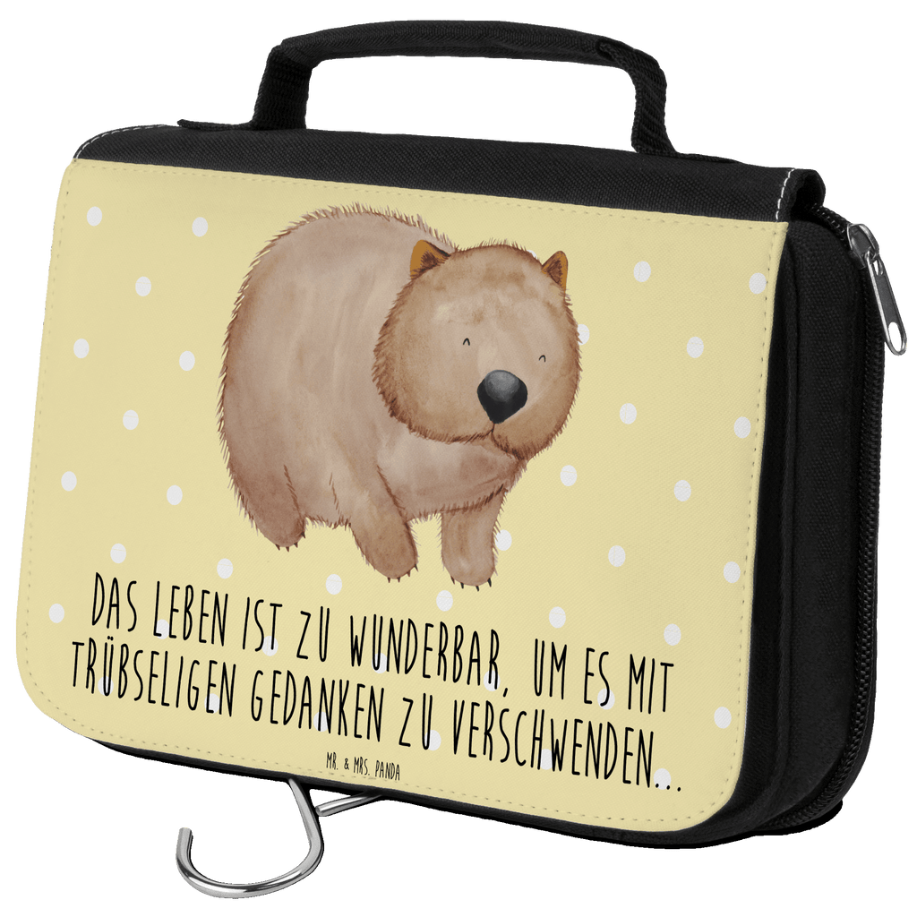 Kulturbeutel Wombat Kulturbeutel, Zum Aufhängen, Waschtasche, Kosmetiktasche, Damen, Herren, Aufbewahrungstasche, Schminktasche, Kosmetikbeutel, Organizer, Kulturtasche, Schminkutensil, Tiermotive, Gute Laune, lustige Sprüche, Tiere, Wombat, Das Leben ist schön, Motivation, Spruch, Australien