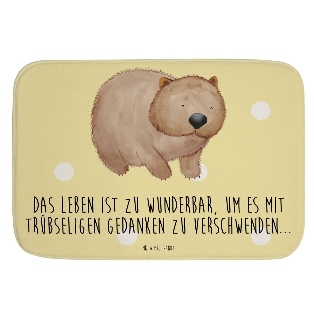Badvorleger Wombat Badematte, Badteppich, Duschvorleger, Badezimmerteppich, Badezimmermatte, Badvorleger, Duschmatte, Duschteppich, Tiermotive, Gute Laune, lustige Sprüche, Tiere, Wombat, Das Leben ist schön, Motivation, Spruch, Australien