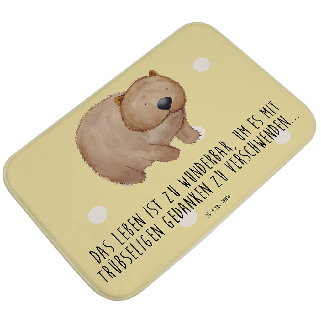 Badvorleger Wombat Badematte, Badteppich, Duschvorleger, Badezimmerteppich, Badezimmermatte, Badvorleger, Duschmatte, Duschteppich, Tiermotive, Gute Laune, lustige Sprüche, Tiere, Wombat, Das Leben ist schön, Motivation, Spruch, Australien