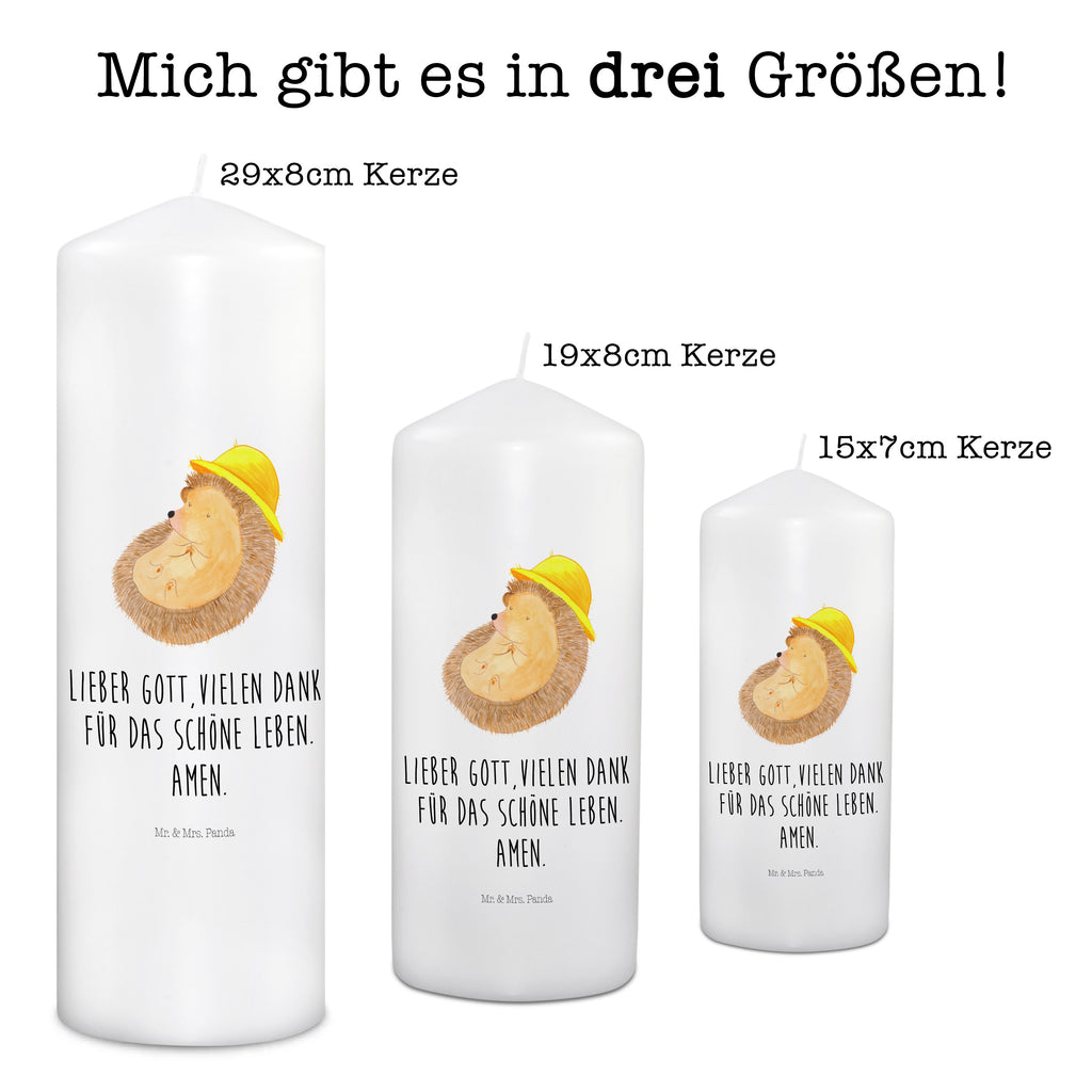 Kerze Igel betet Kerze, Taufkerze, Kommunionskerze, Geburtstagskerze, Geschenk Kerze, Taufgeschenk Kerze, Kerze mit Druck, Besondere Kerze, Geschenkidee Kerze, Kerze für Kommunion, Geburtstag Kerze, Kommunion Kerze, Tiermotive, Gute Laune, lustige Sprüche, Tiere, Igel, Igel mit Hut, Sonnenhut, Gott, Amen, beten, Leben, Dankbarkeit, Dankbar sein, dankbar, genießen