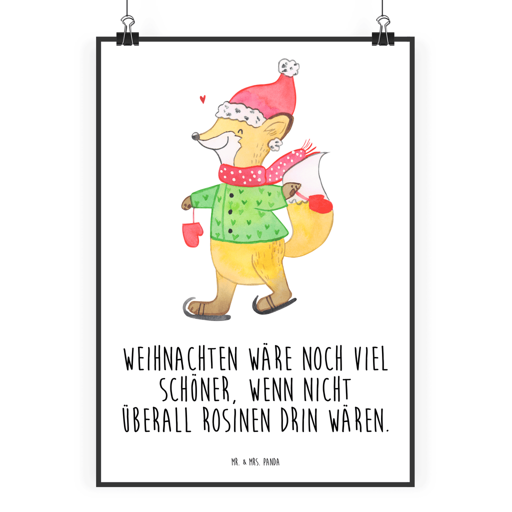Poster Fuchs  Schlittschuhe Poster, Wandposter, Bild, Wanddeko, Küchenposter, Kinderposter, Wanddeko Bild, Raumdekoration, Wanddekoration, Handgemaltes Poster, Mr. & Mrs. Panda Poster, Designposter, Kunstdruck, Posterdruck, Winter, Weihnachten, Weihnachtsdeko, Nikolaus, Advent, Heiligabend, Wintermotiv, Weihnachtsmann, Weihnachtstage, Weihnachtsbaum, Tannenbaum, Weihnachtszeit
