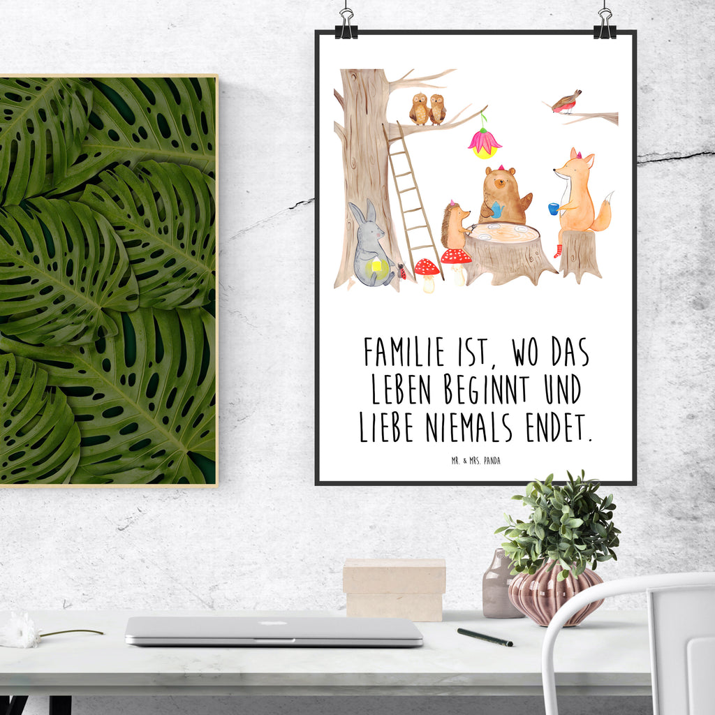 Poster Waldtiere Picknick Poster, Wandposter, Bild, Wanddeko, Küchenposter, Kinderposter, Wanddeko Bild, Raumdekoration, Wanddekoration, Handgemaltes Poster, Mr. & Mrs. Panda Poster, Designposter, Kunstdruck, Posterdruck, Tiermotive, Gute Laune, lustige Sprüche, Tiere, Waldtiere, Picknick, Wald, Fuchs, Hase, Igel, Maus, Eichhörnchen