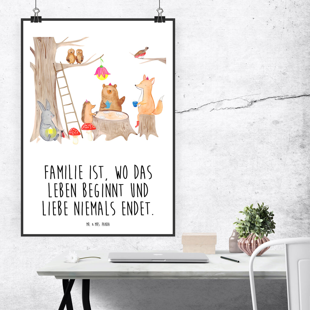 Poster Waldtiere Picknick Poster, Wandposter, Bild, Wanddeko, Küchenposter, Kinderposter, Wanddeko Bild, Raumdekoration, Wanddekoration, Handgemaltes Poster, Mr. & Mrs. Panda Poster, Designposter, Kunstdruck, Posterdruck, Tiermotive, Gute Laune, lustige Sprüche, Tiere, Waldtiere, Picknick, Wald, Fuchs, Hase, Igel, Maus, Eichhörnchen