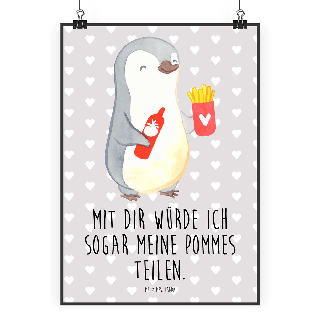 Poster Pinguin Pommes Valentinstag, Geschenk für Frauen, Liebesgeschenk, Jahrestag, Hochzeitstag, Mitbringsel, Geschenk für Freundin, Geschenk für Partner, Freund, Liebesbeweis, für Männer, für Ehemann Poster, Wandposter, Bild, Wanddeko, Küchenposter, Kinderposter, Wanddeko Bild, Raumdekoration, Wanddekoration, Handgemaltes Poster, Mr. & Mrs. Panda Poster, Designposter, Kunstdruck, Posterdruck  Liebe,  Partner, Freund, Freundin, Ehemann, Ehefrau, Heiraten, Verlobung, Heiratsantrag, Liebesgeschenk, Jahrestag, Hocheitstag