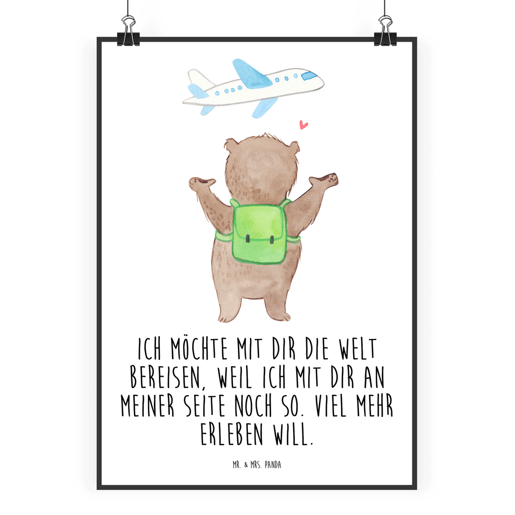 Poster Bär Flugzeug Poster, Wandposter, Bild, Wanddeko, Küchenposter, Kinderposter, Wanddeko Bild, Raumdekoration, Wanddekoration, Handgemaltes Poster, Mr. & Mrs. Panda Poster, Designposter, Kunstdruck, Posterdruck, Liebe, Partner, Freund, Freundin, Ehemann, Ehefrau, Heiraten, Verlobung, Heiratsantrag, Liebesgeschenk, Jahrestag, Hocheitstag, Valentinstag, Geschenk für Frauen, Hochzeitstag, Mitbringsel, Geschenk für Freundin, Geschenk für Partner, Liebesbeweis, für Männer, für Ehemann