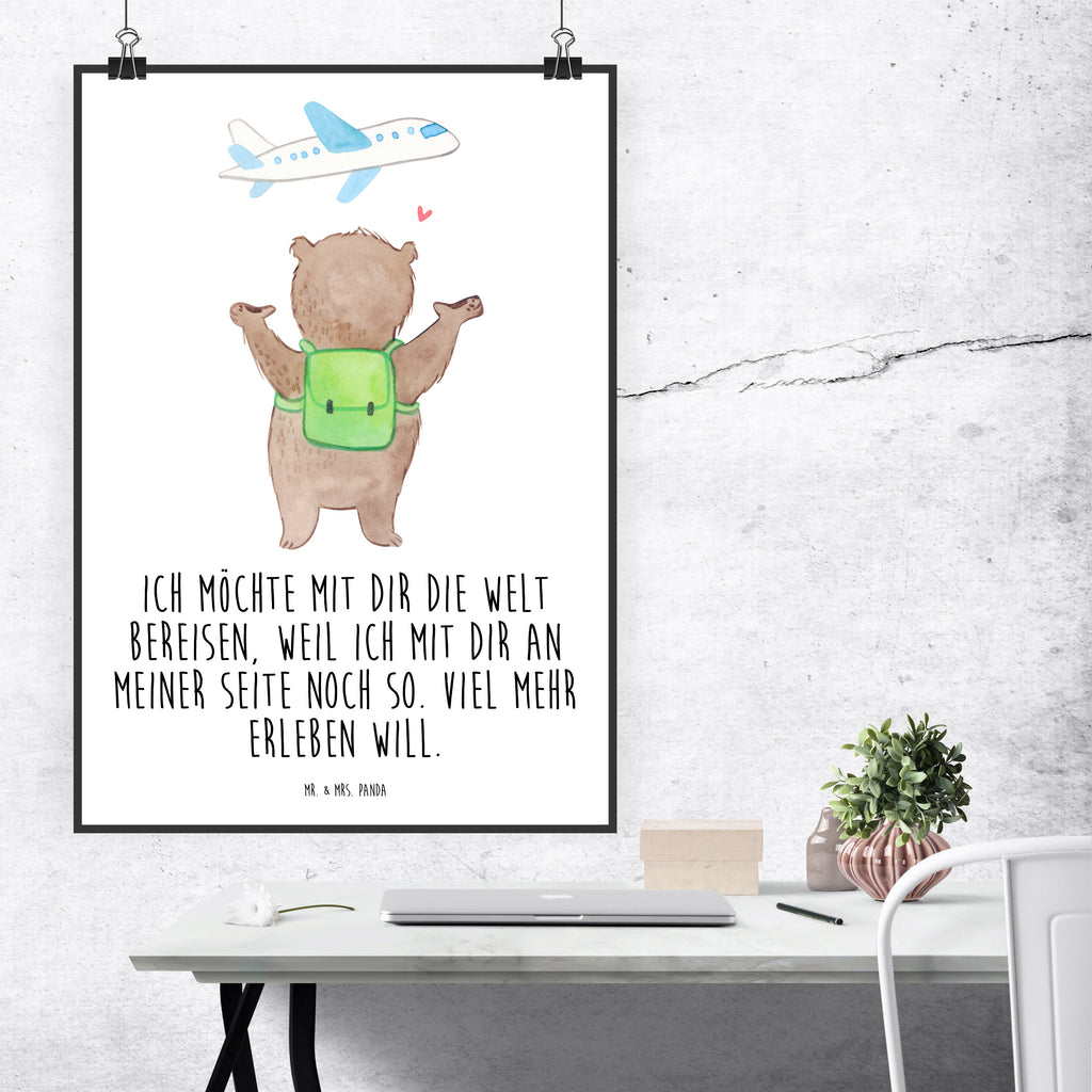 Poster Bär Flugzeug Poster, Wandposter, Bild, Wanddeko, Küchenposter, Kinderposter, Wanddeko Bild, Raumdekoration, Wanddekoration, Handgemaltes Poster, Mr. & Mrs. Panda Poster, Designposter, Kunstdruck, Posterdruck, Liebe, Partner, Freund, Freundin, Ehemann, Ehefrau, Heiraten, Verlobung, Heiratsantrag, Liebesgeschenk, Jahrestag, Hocheitstag, Valentinstag, Geschenk für Frauen, Hochzeitstag, Mitbringsel, Geschenk für Freundin, Geschenk für Partner, Liebesbeweis, für Männer, für Ehemann