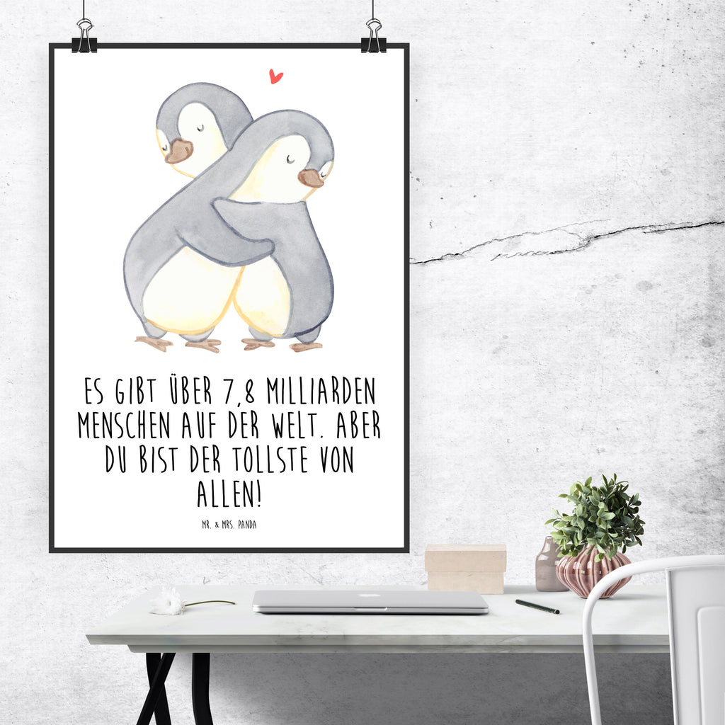 Poster Pinguine Kuscheln Poster, Wandposter, Bild, Wanddeko, Küchenposter, Kinderposter, Wanddeko Bild, Raumdekoration, Wanddekoration, Handgemaltes Poster, Mr. & Mrs. Panda Poster, Designposter, Kunstdruck, Posterdruck, Liebe, Partner, Freund, Freundin, Ehemann, Ehefrau, Heiraten, Verlobung, Heiratsantrag, Liebesgeschenk, Jahrestag, Hocheitstag, Valentinstag, Geschenk für Frauen, Hochzeitstag, Mitbringsel, Geschenk für Freundin, Geschenk für Partner, Liebesbeweis, für Männer, für Ehemann