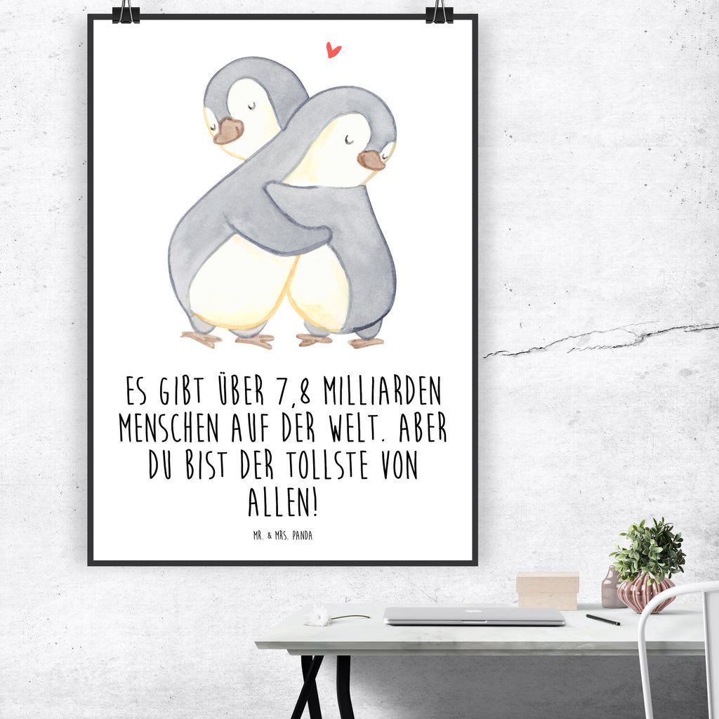 Poster Pinguine Kuscheln Poster, Wandposter, Bild, Wanddeko, Küchenposter, Kinderposter, Wanddeko Bild, Raumdekoration, Wanddekoration, Handgemaltes Poster, Mr. & Mrs. Panda Poster, Designposter, Kunstdruck, Posterdruck, Liebe, Partner, Freund, Freundin, Ehemann, Ehefrau, Heiraten, Verlobung, Heiratsantrag, Liebesgeschenk, Jahrestag, Hocheitstag, Valentinstag, Geschenk für Frauen, Hochzeitstag, Mitbringsel, Geschenk für Freundin, Geschenk für Partner, Liebesbeweis, für Männer, für Ehemann