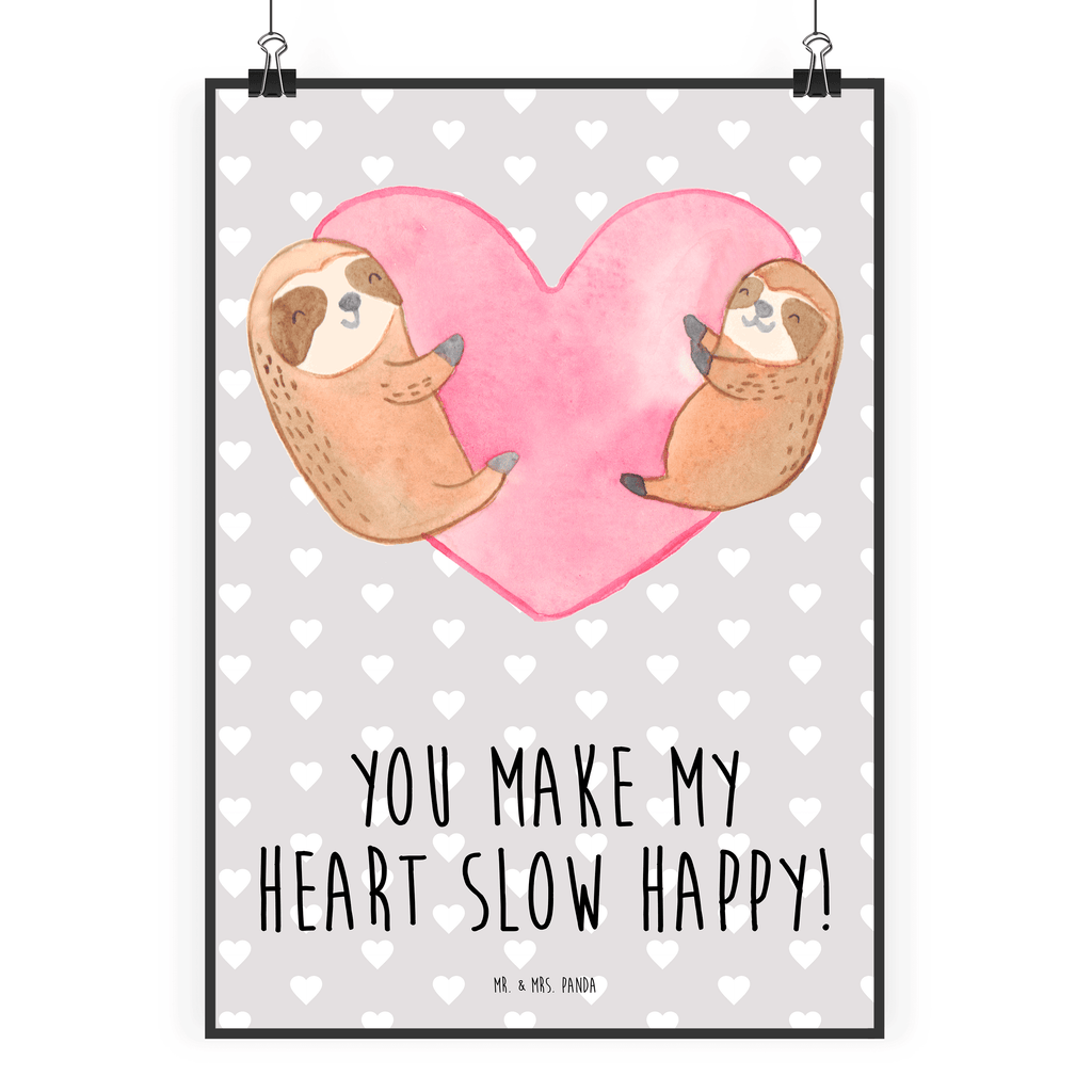 Poster Faultiere Herz Valentinstag, Geschenk für Frauen, Liebesgeschenk, Jahrestag, Hochzeitstag, Mitbringsel, Geschenk für Freundin, Geschenk für Partner, Freund, Liebesbeweis, für Männer, für Ehemann Poster, Wandposter, Bild, Wanddeko, Küchenposter, Kinderposter, Wanddeko Bild, Raumdekoration, Wanddekoration, Handgemaltes Poster, Mr. & Mrs. Panda Poster, Designposter, Kunstdruck, Posterdruck  Liebe,  Partner, Freund, Freundin, Ehemann, Ehefrau, Heiraten, Verlobung, Heiratsantrag, Liebesgeschenk, Jahrestag, Hocheitstag