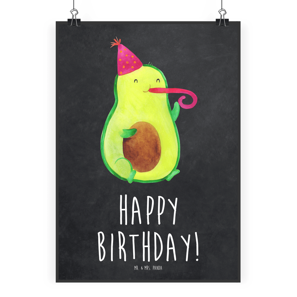 Poster Avocado Birthday Poster, Wandposter, Bild, Wanddeko, Küchenposter, Kinderposter, Wanddeko Bild, Raumdekoration, Wanddekoration, Handgemaltes Poster, Mr. & Mrs. Panda Poster, Designposter, Kunstdruck, Posterdruck, Avocado, Veggie, Vegan, Gesund