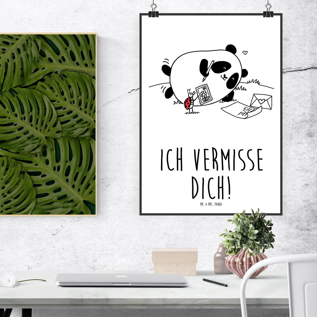 Poster Easy & Peasy Vermissen  Poster, Wandposter, Bild, Wanddeko, Küchenposter, Kinderposter, Wanddeko Bild, Raumdekoration, Wanddekoration, Handgemaltes Poster, Mr. & Mrs. Panda Poster, Designposter, Kunstdruck, Posterdruck  